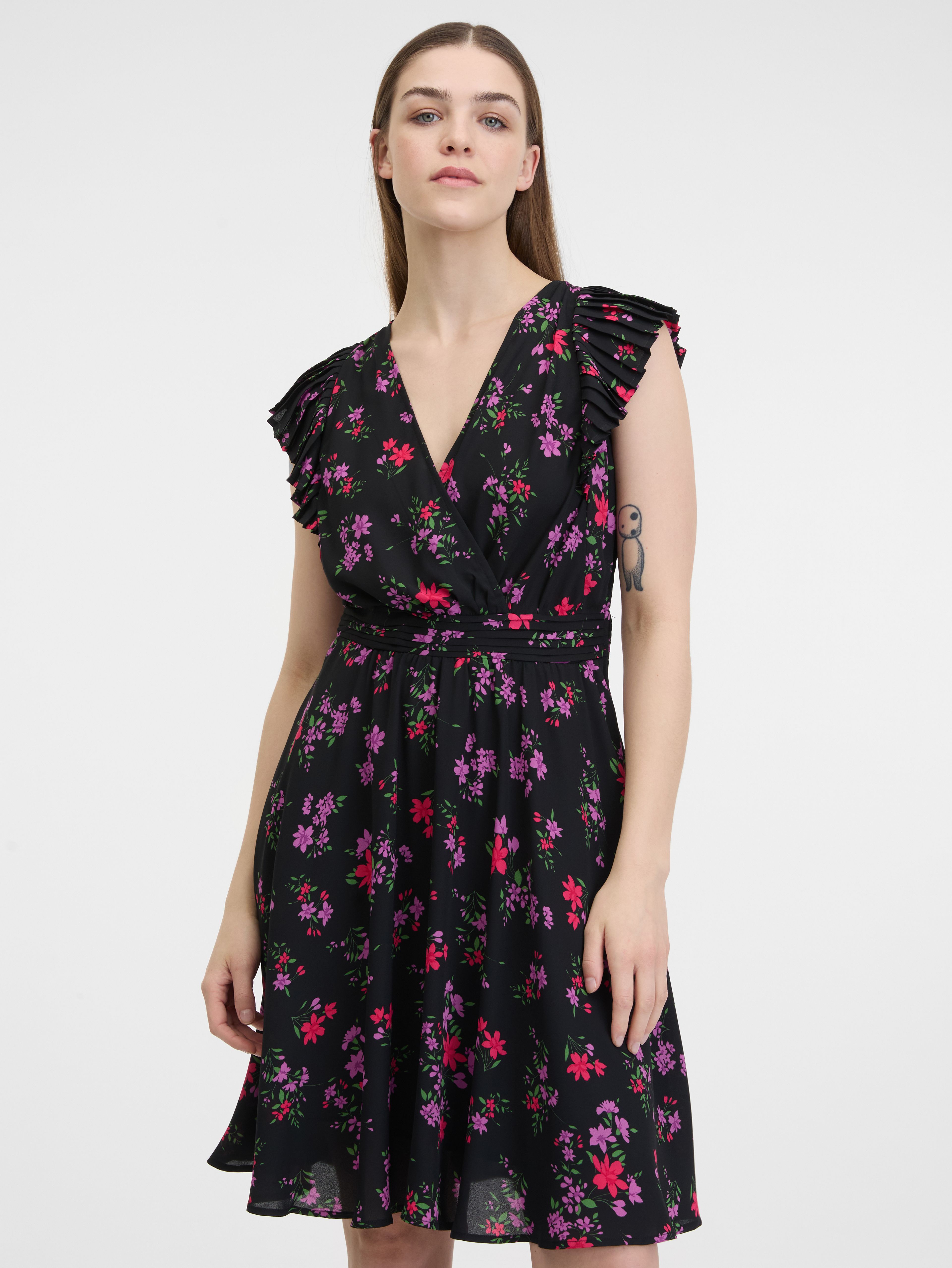 Crna ženska haljina cvjetnog uzorka ORSAY
