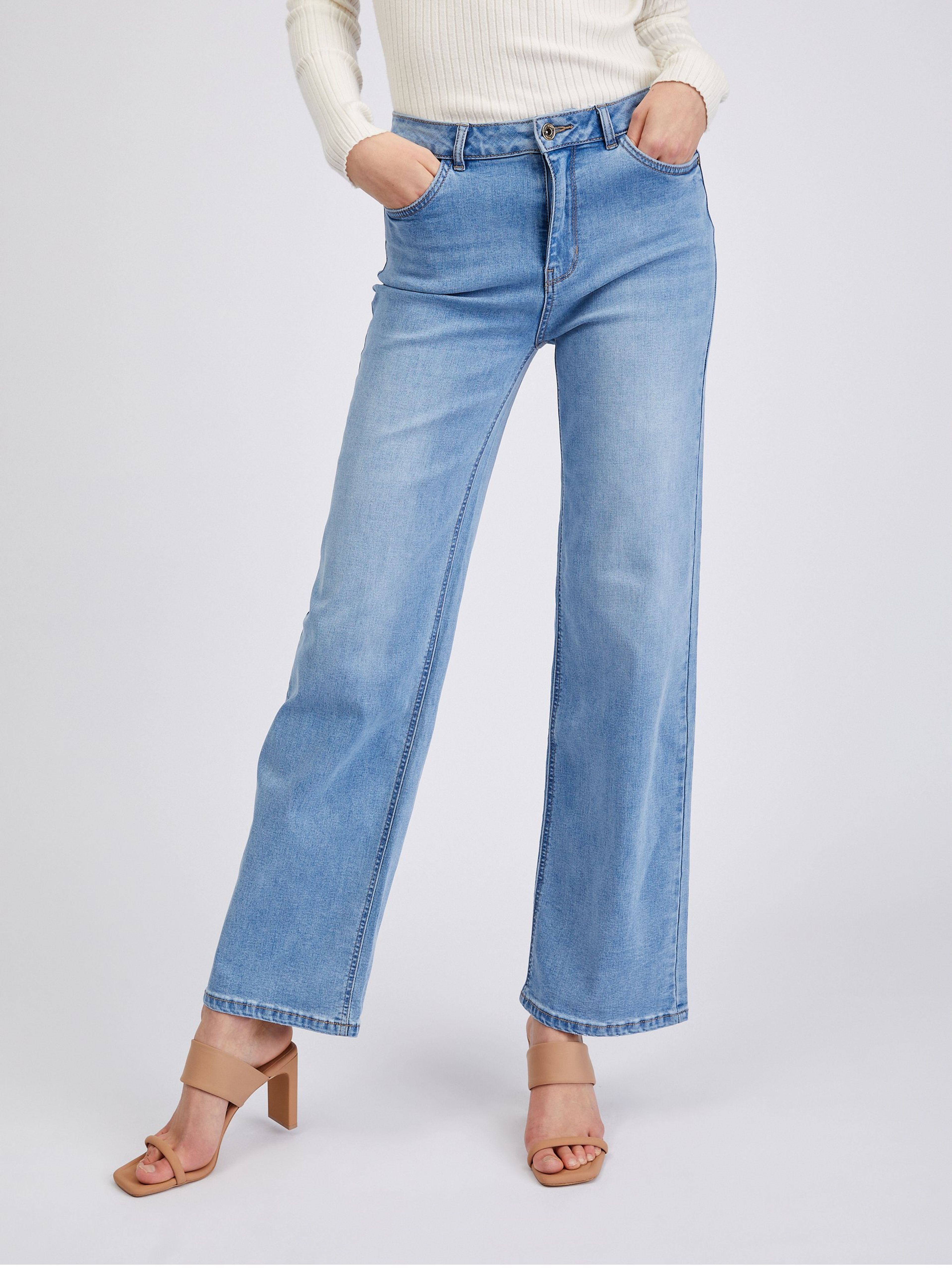 Hellblaue Damen-Wide leg -Jeans ORSAY