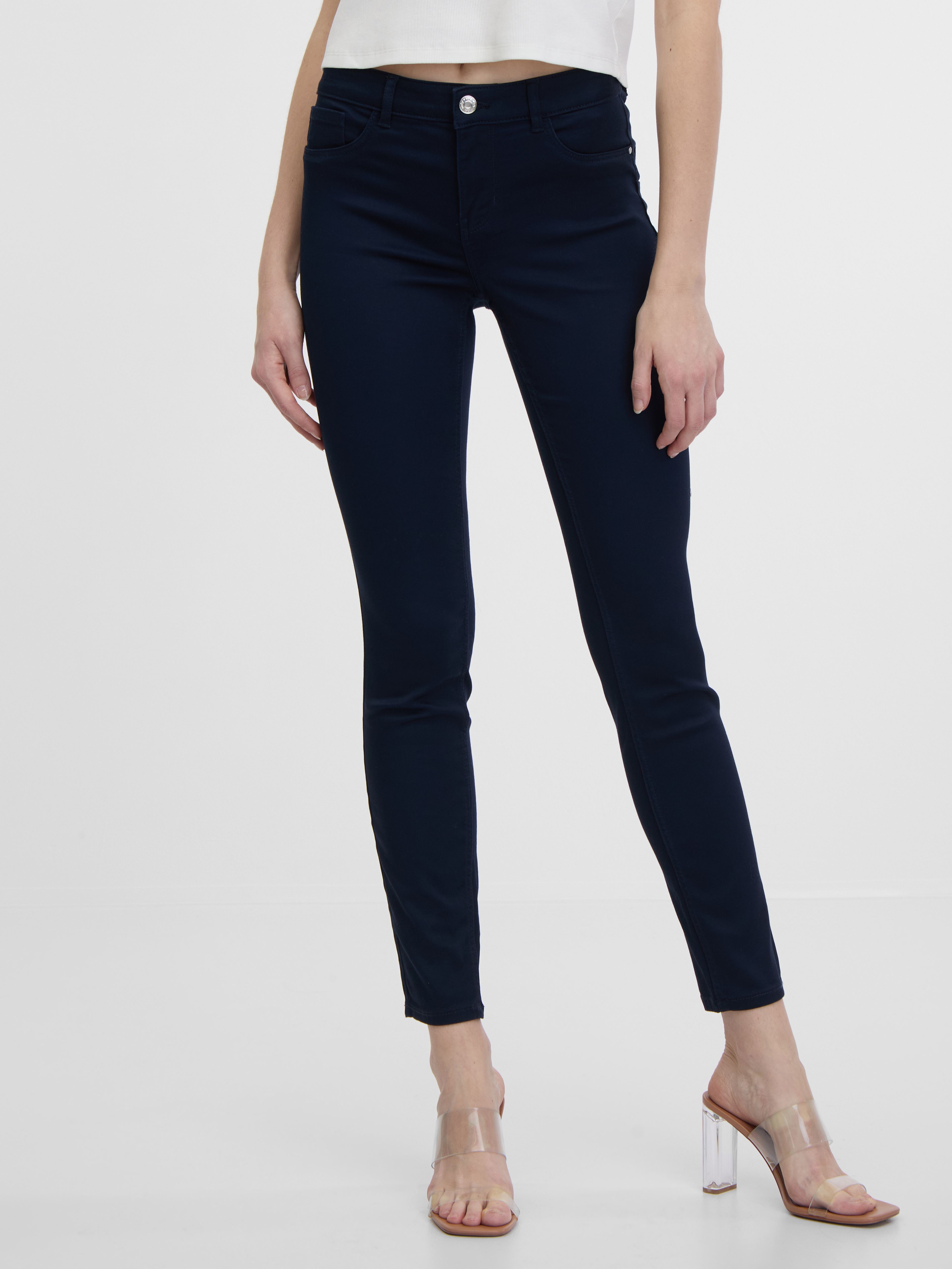 Ciemnoniebieskie jeansy damskie skinny fit ORSAY