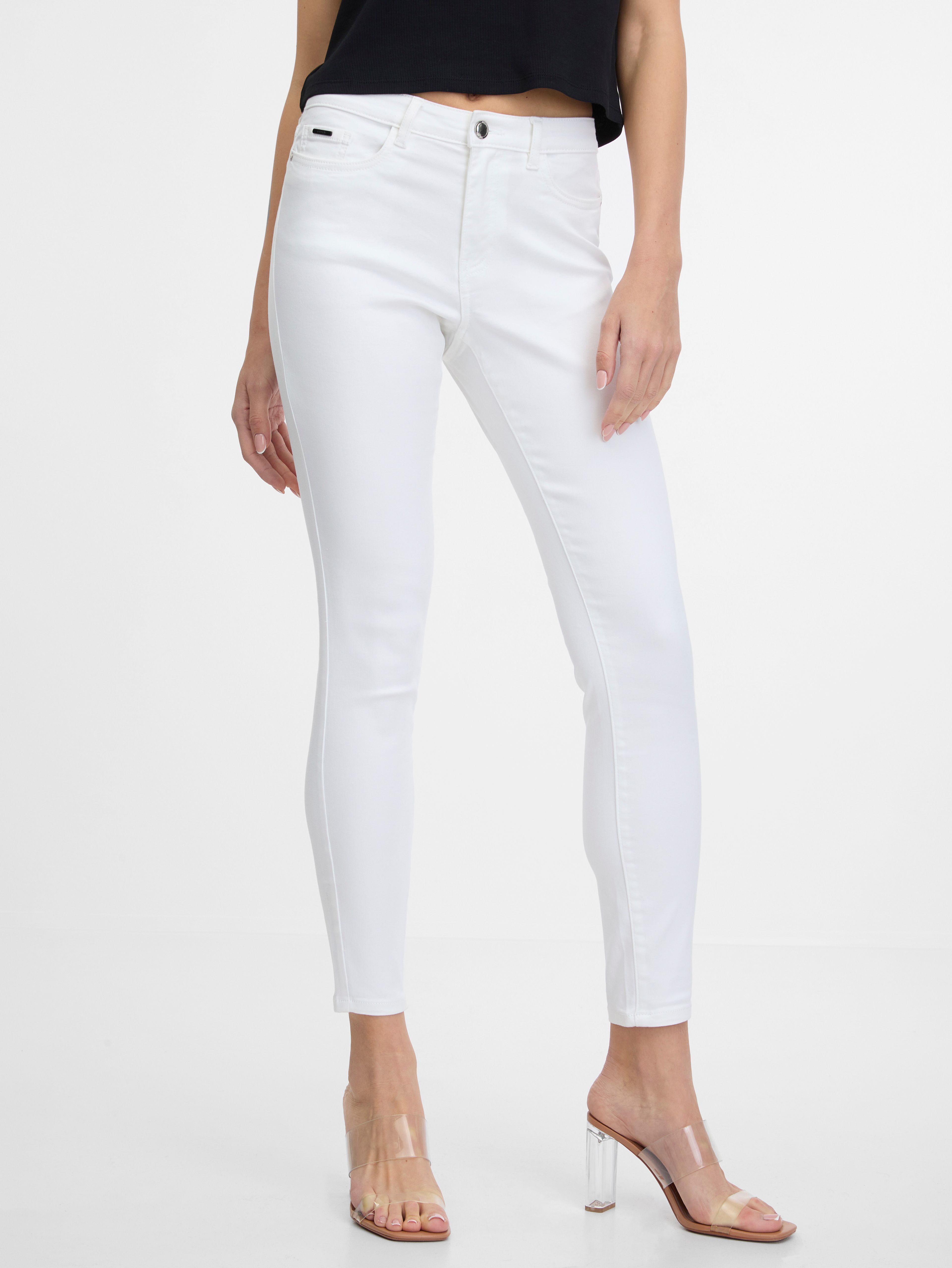 Biele dámske skinny fit džínsy ORSAY