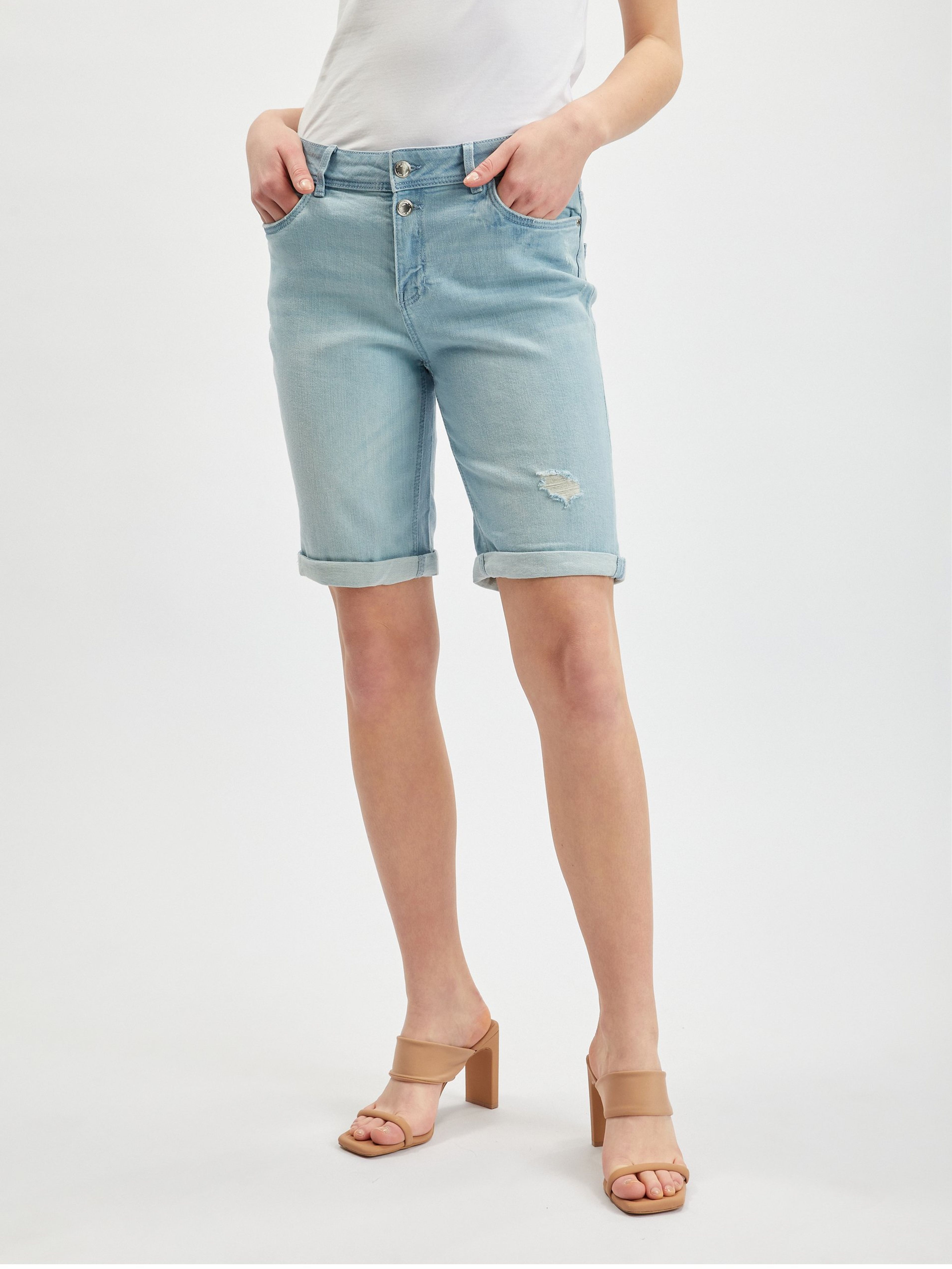 Hellblaue Denim-Shorts für Damen ORSAY