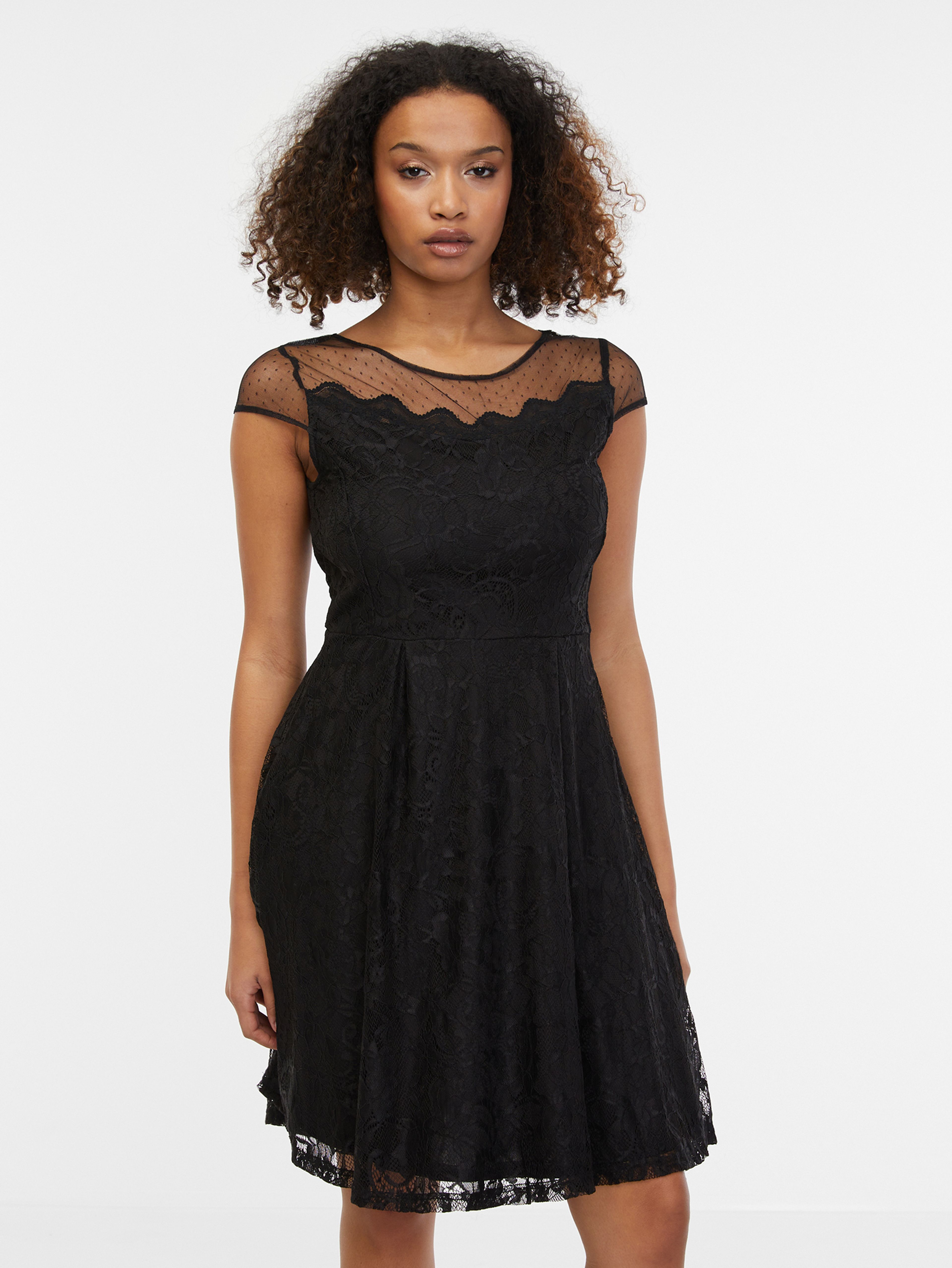 Čierne dámske krajkové šaty ORSAY