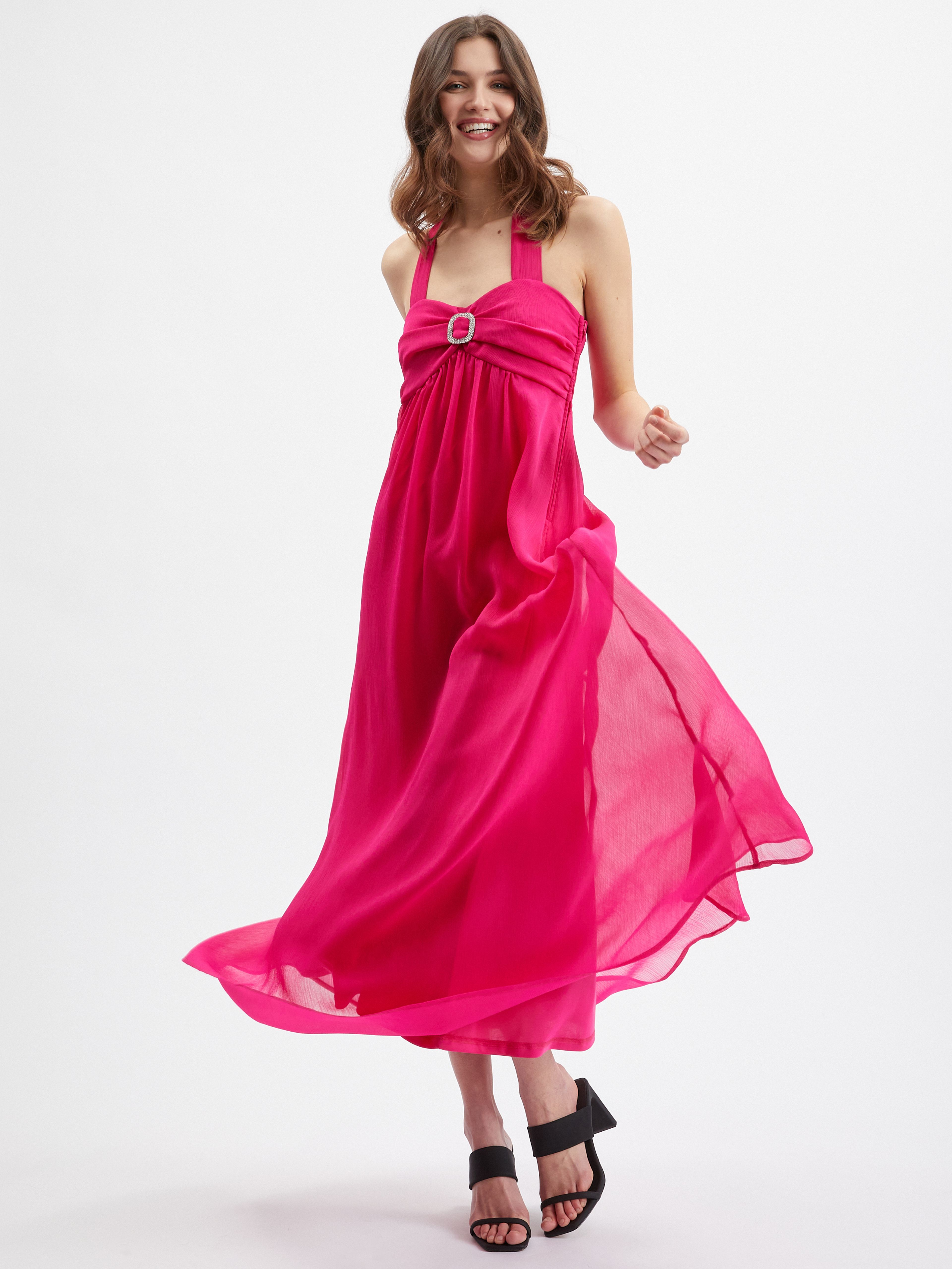 Ružové maxi šaty ORSAY
