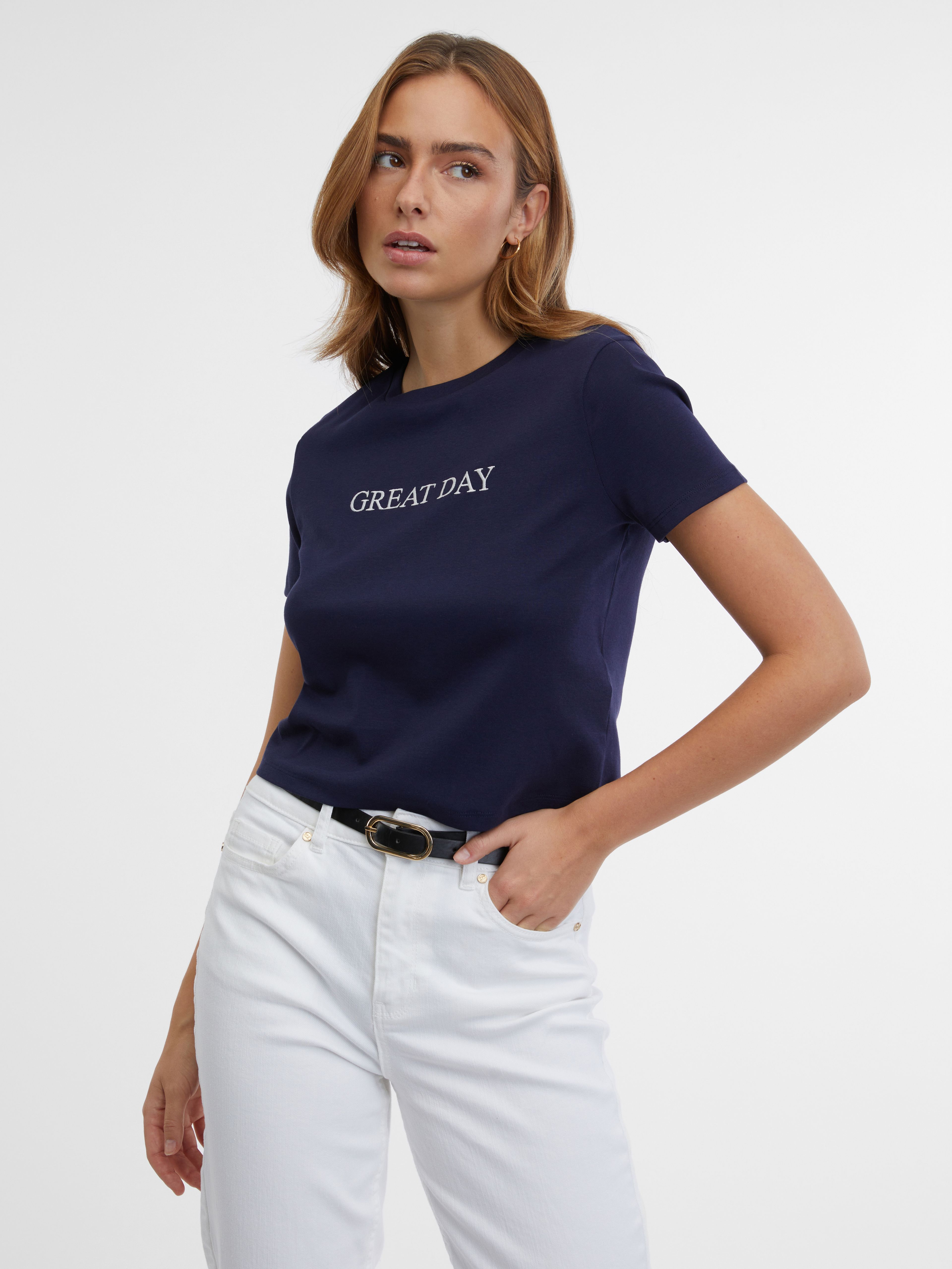 Granatowa koszulka damska ORSAY