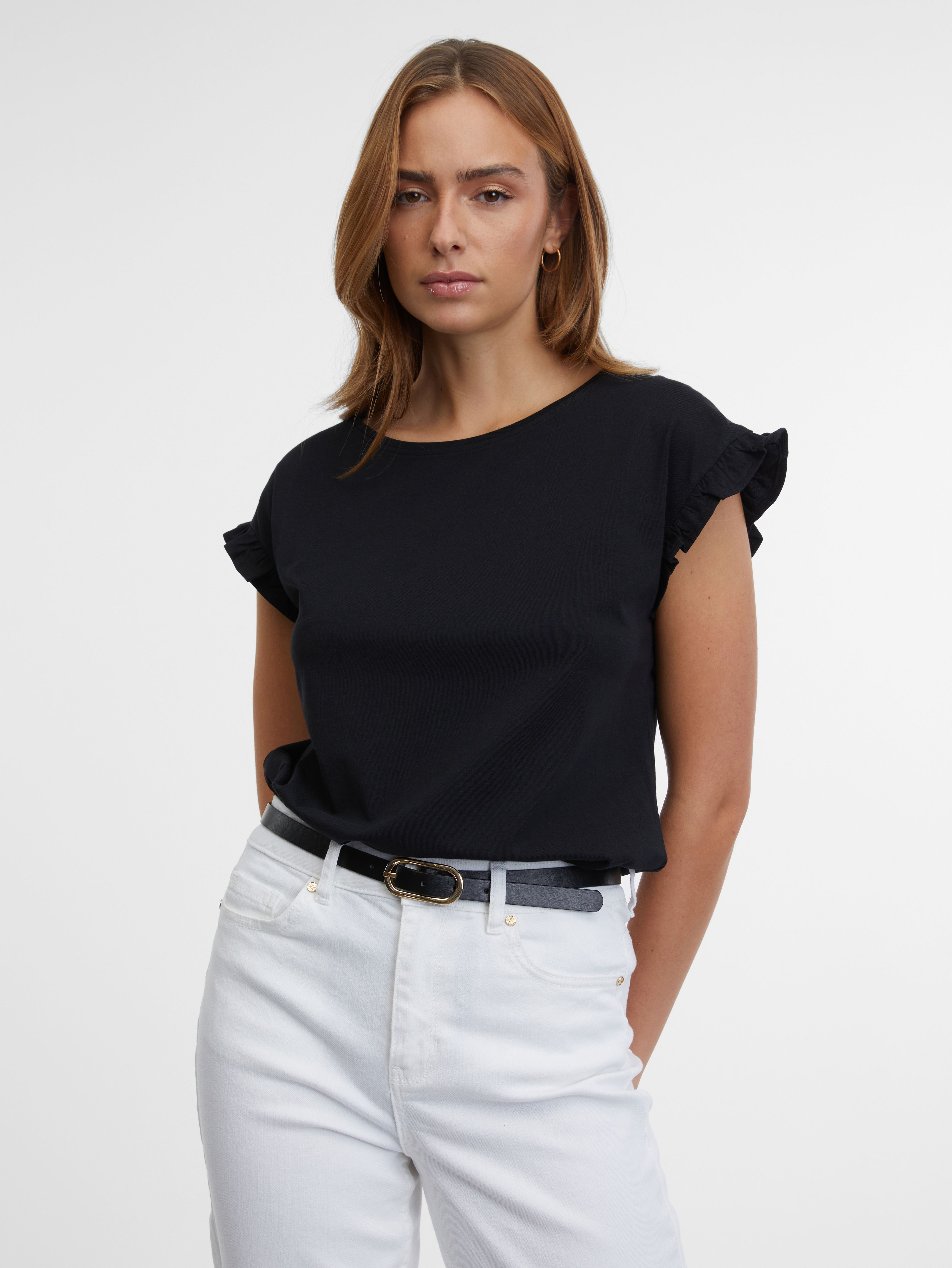Czarna podstawowa koszulka damska ORSAY