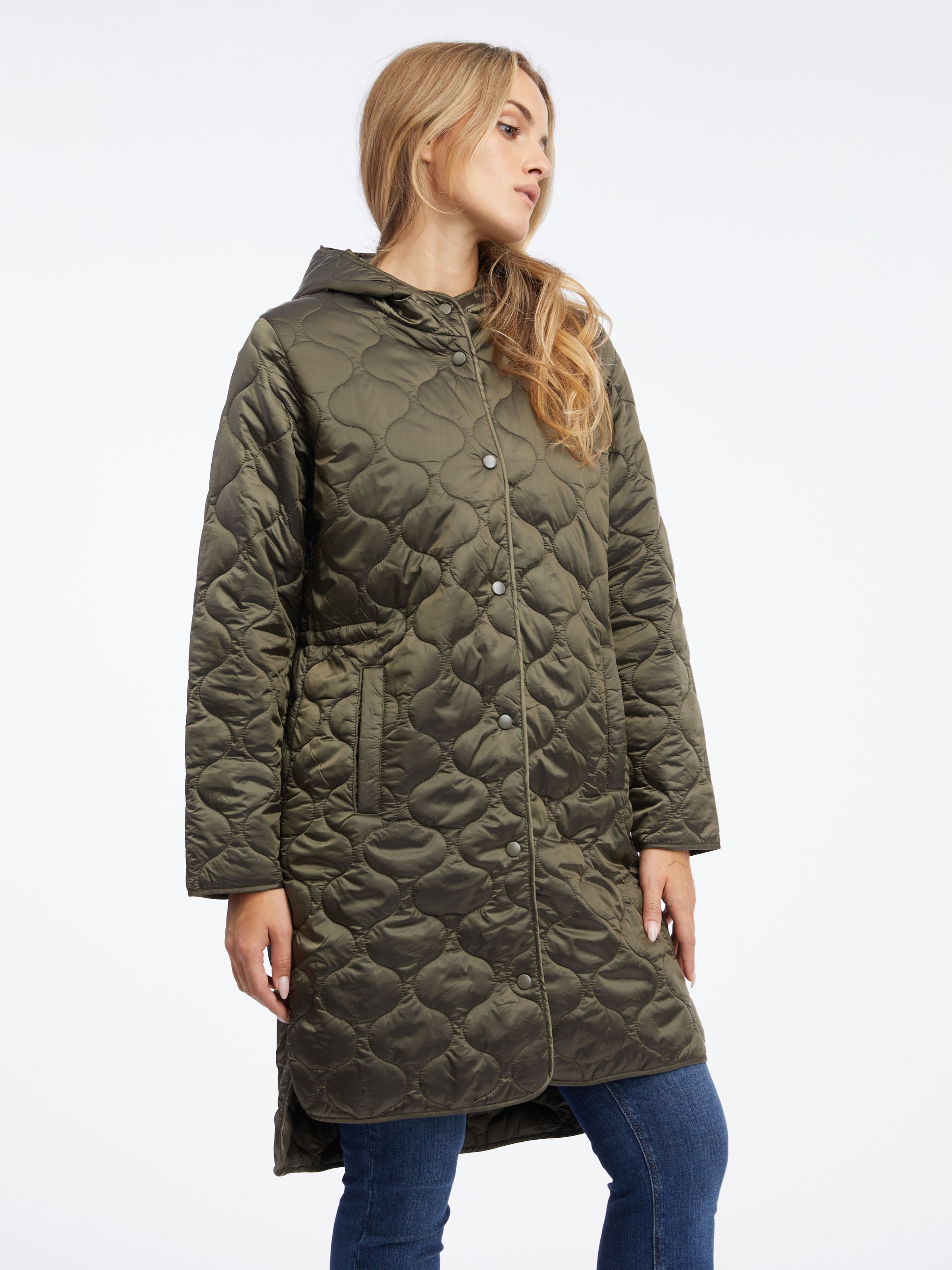Khakifarbener leichter Steppmantel Damen ORSAY | Orsay.at - Der ...