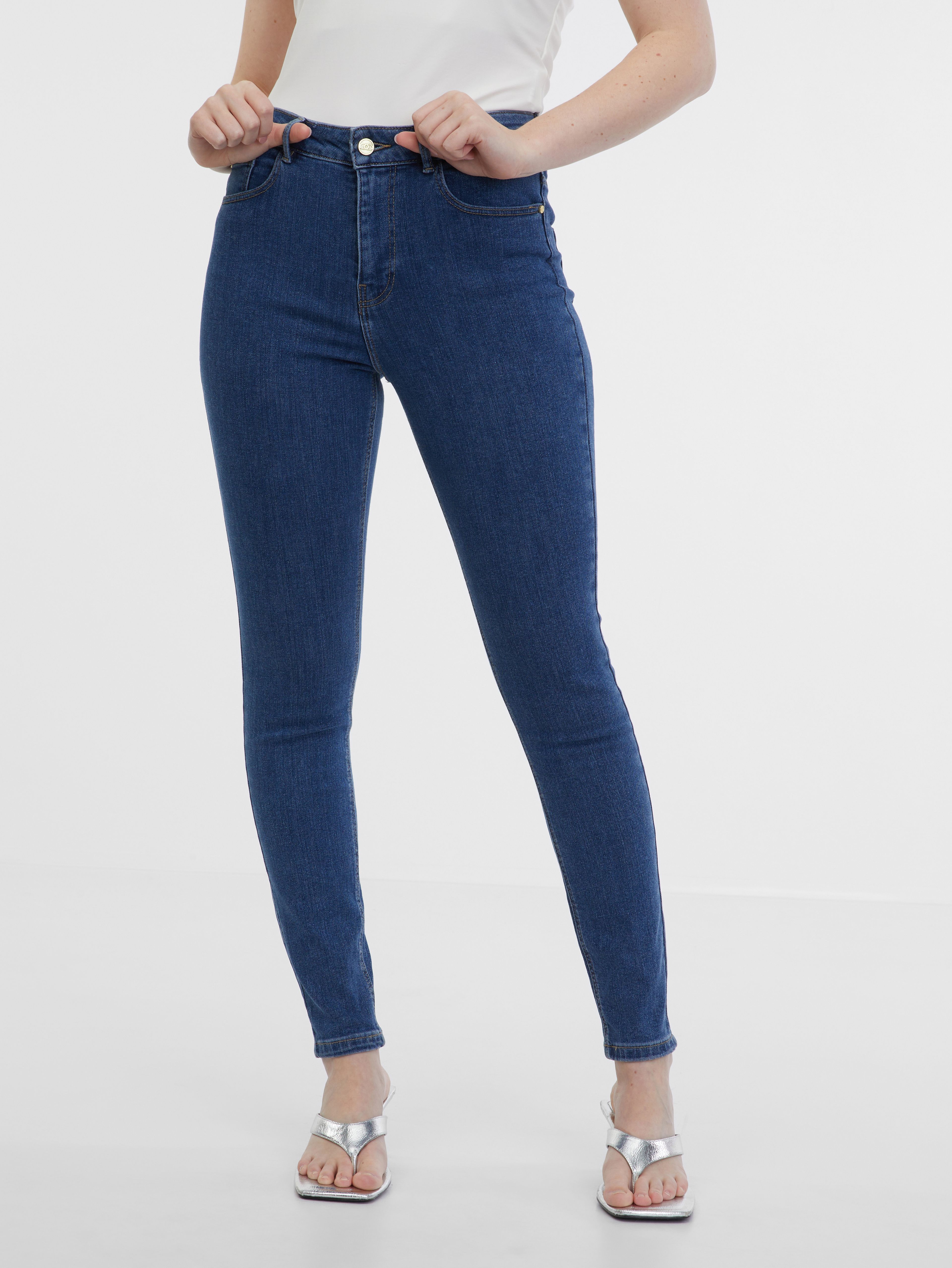 Niebieskie jeansy damskie skinny fit ORSAY