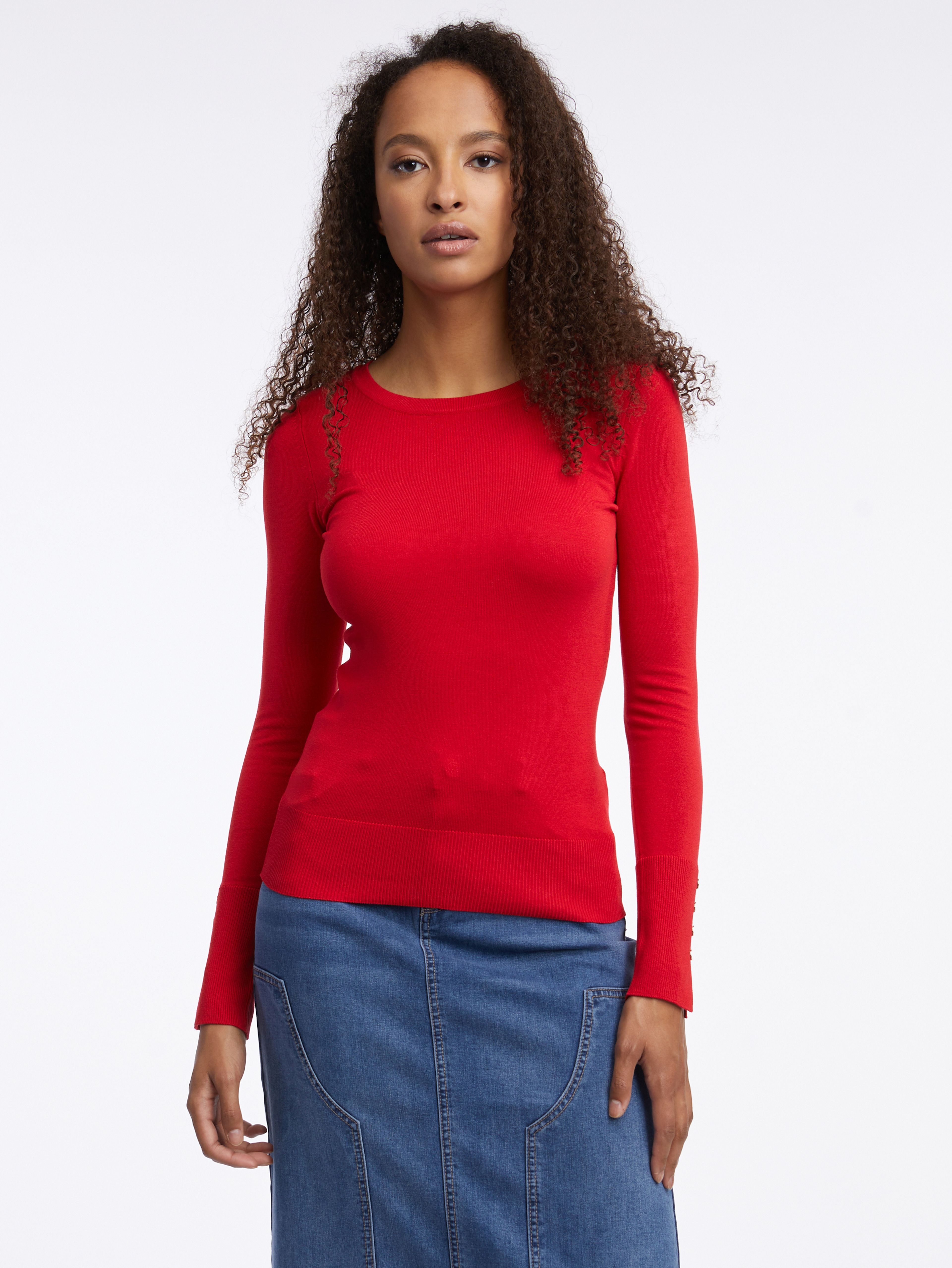 Czerwony sweter damski ORSAY