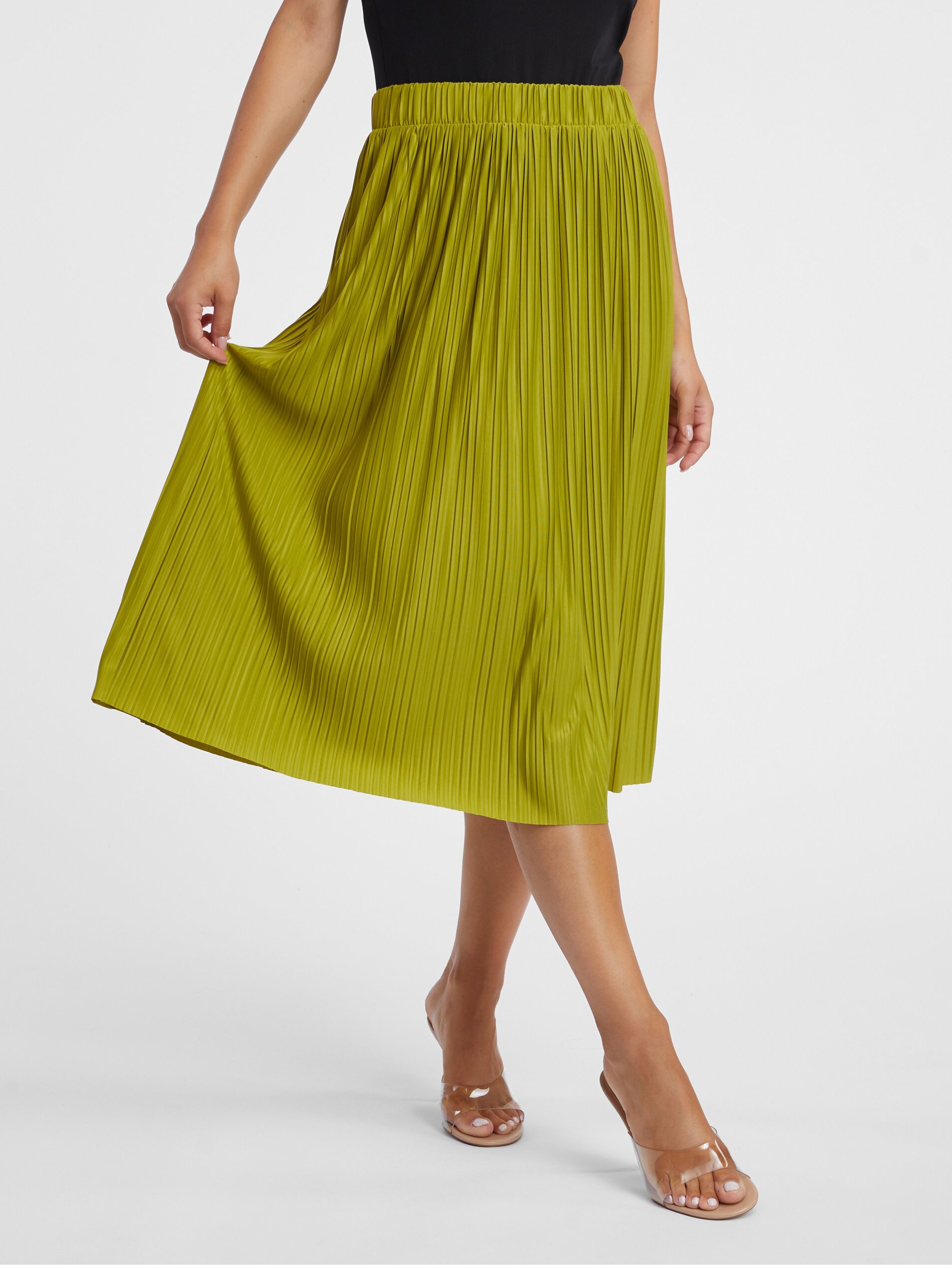 Zelená dámská plisovaná midi sukně ORSAY