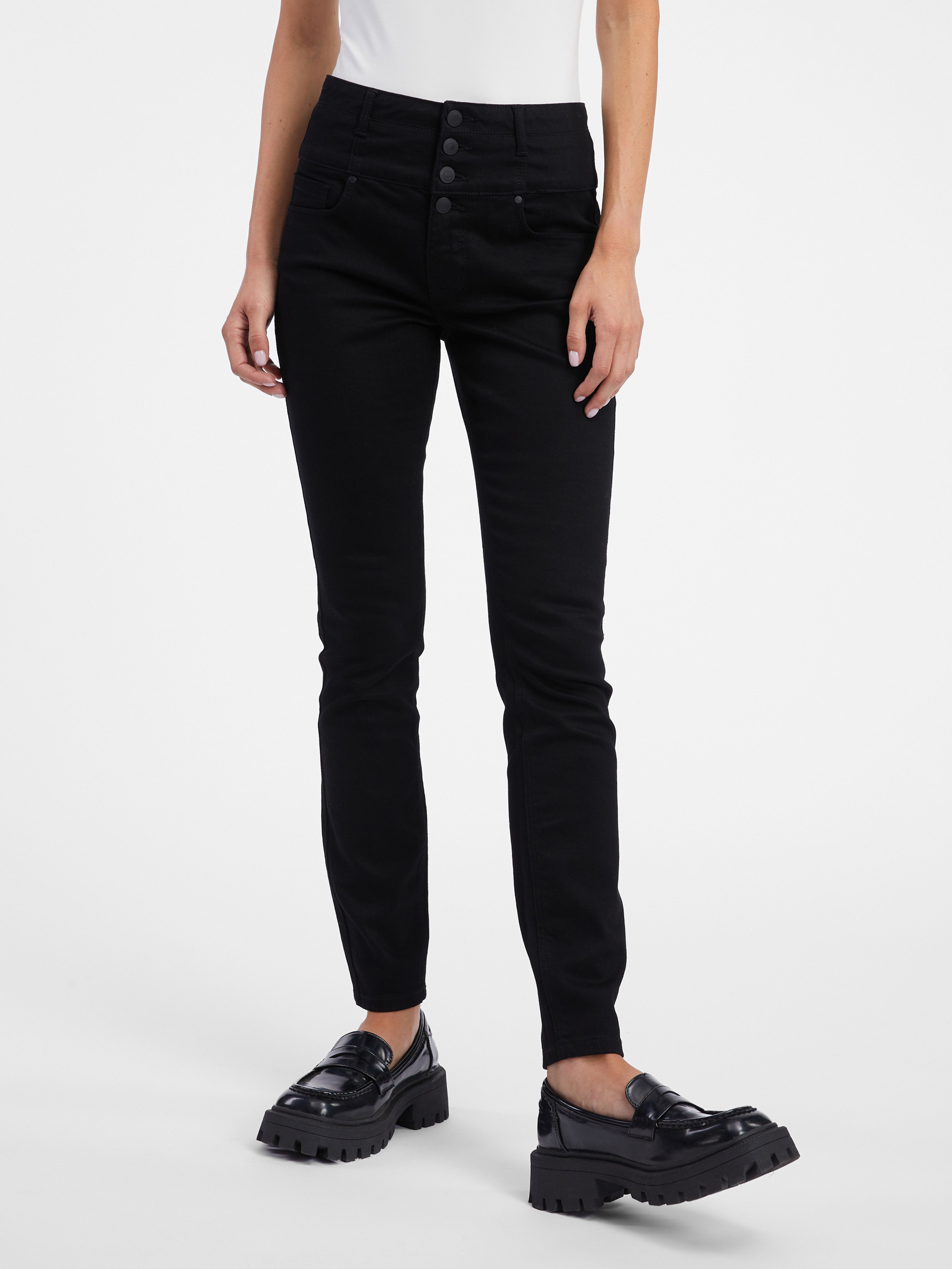 Czarne jeansy damskie skinny fit ORSAY
