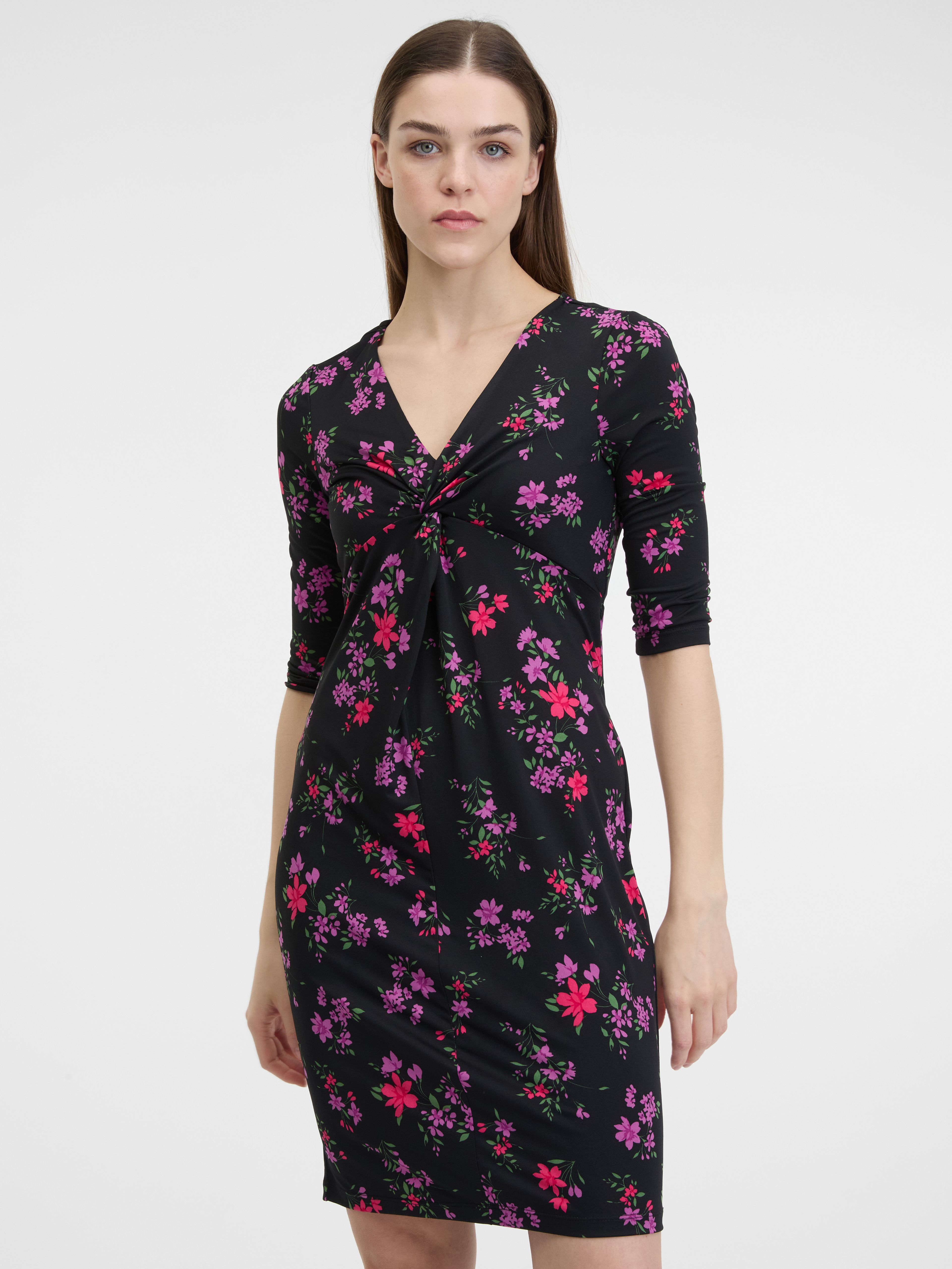 Crna ženska haljina cvjetnog uzorka ORSAY