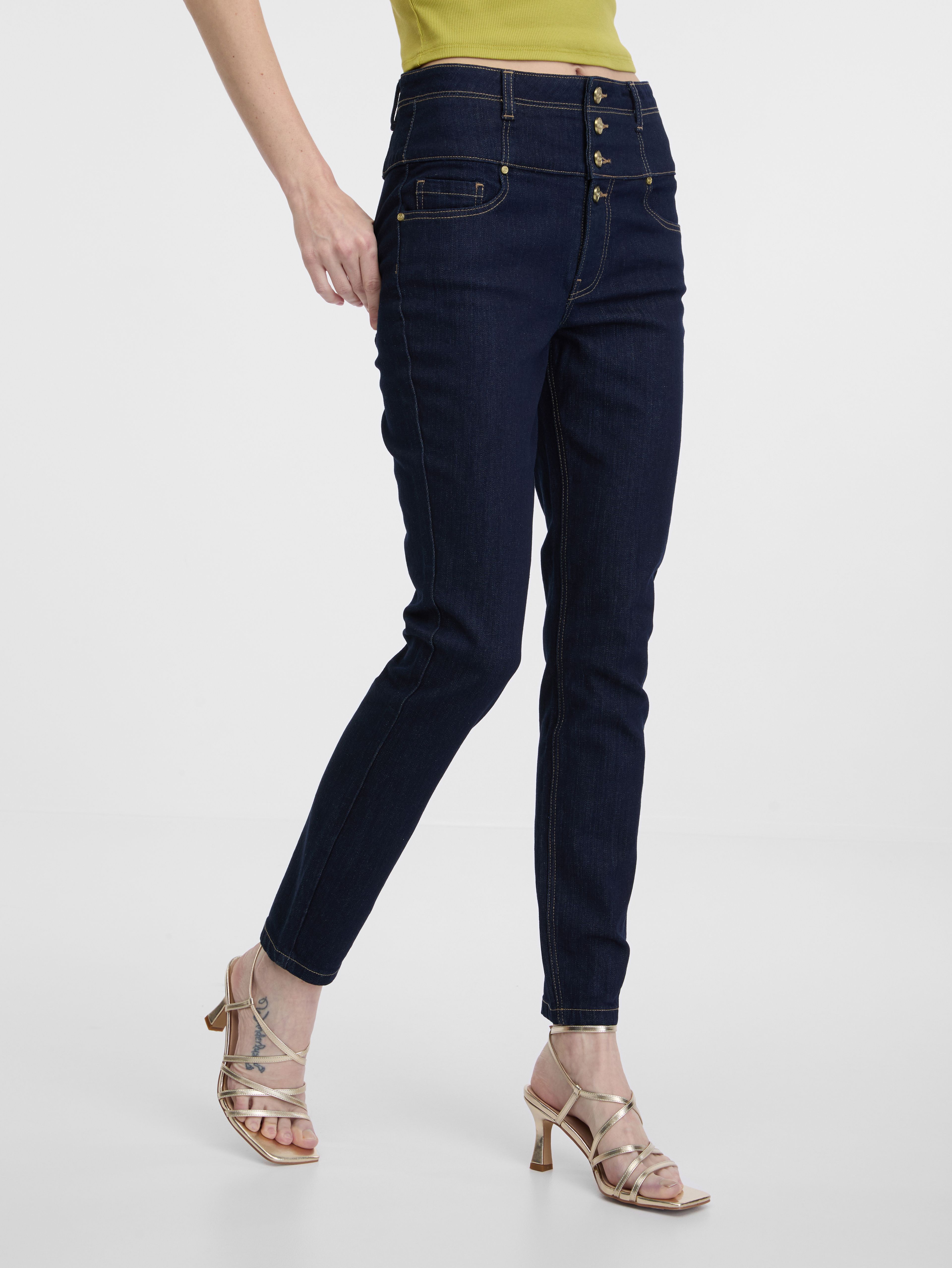 Temno modre ženske skinny jeans hlače ORSAY