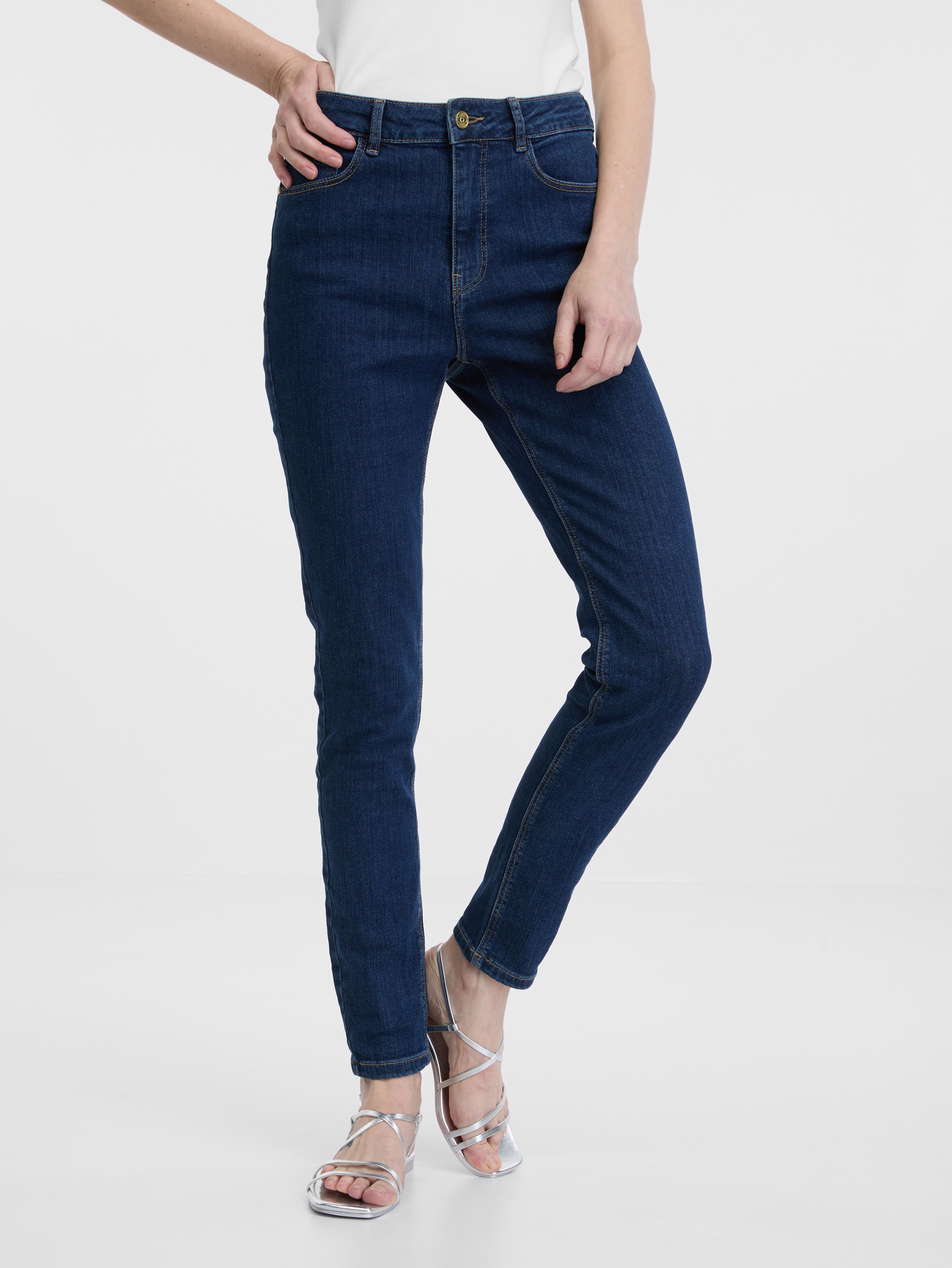 Temno modre ženske skinny jeans hlače ORSAY