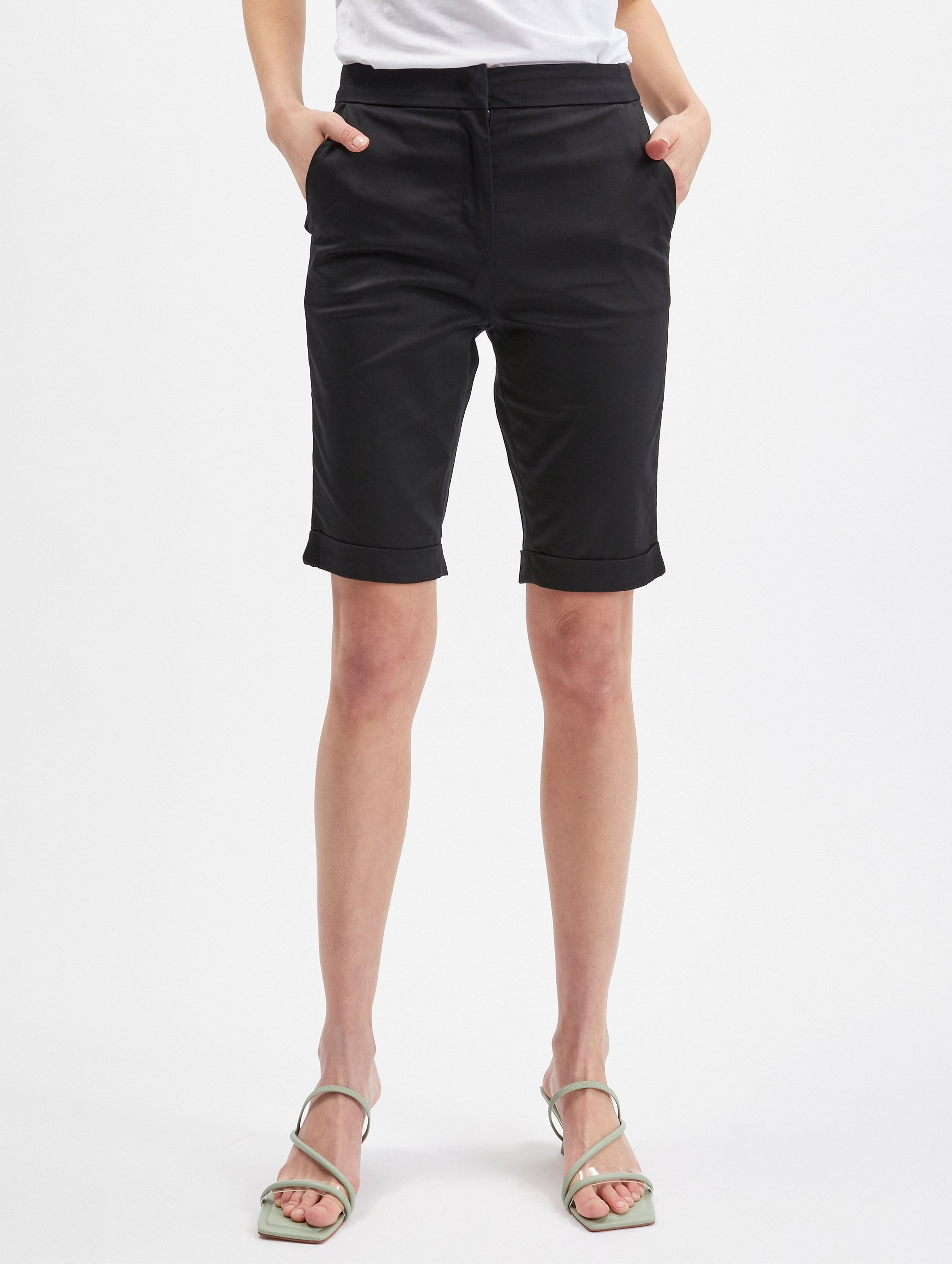 Schwarze Damen-Culottes-Shorts ORSAY