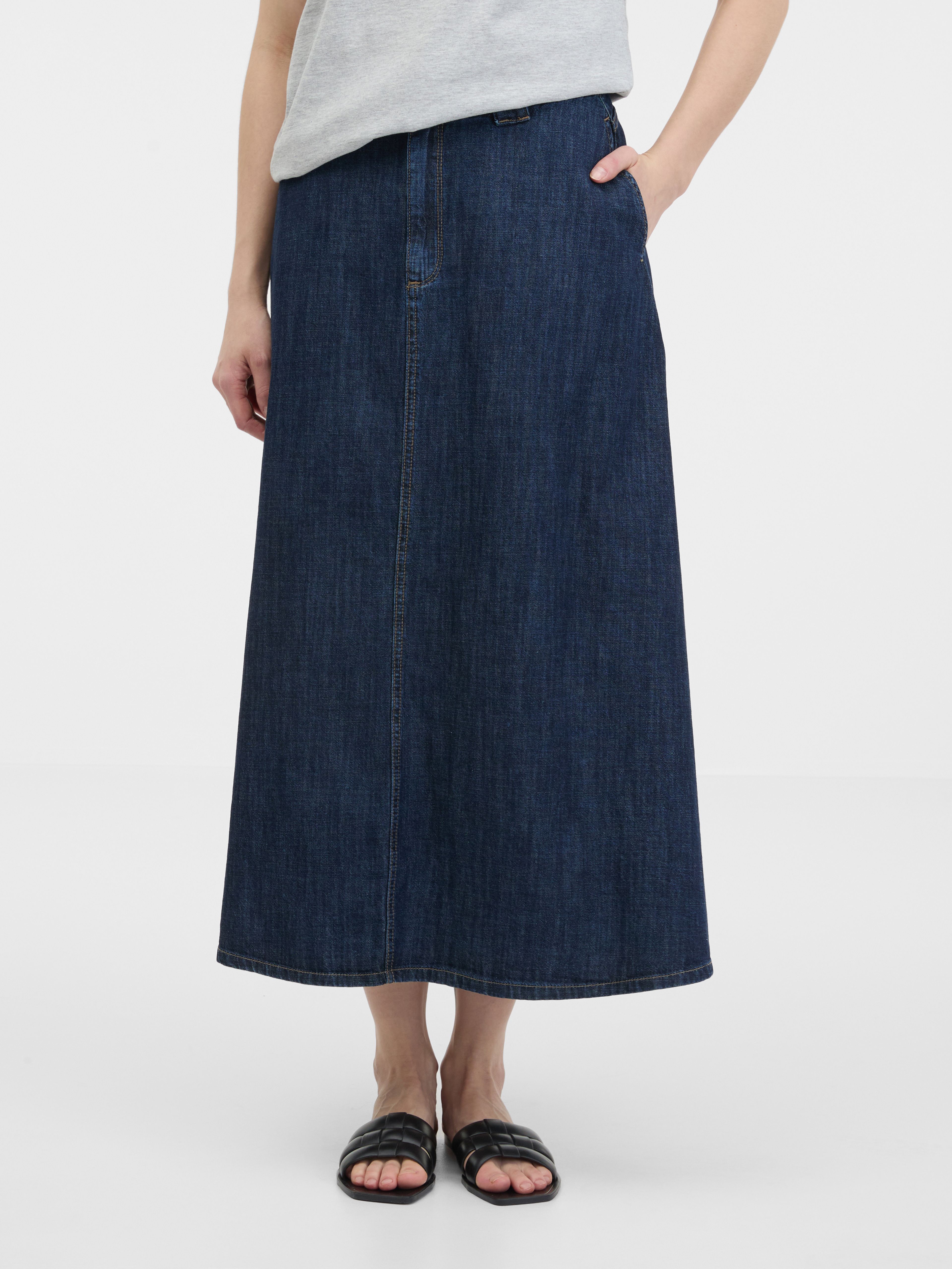 Granatowa jeansowa spódnica damska ORSAY