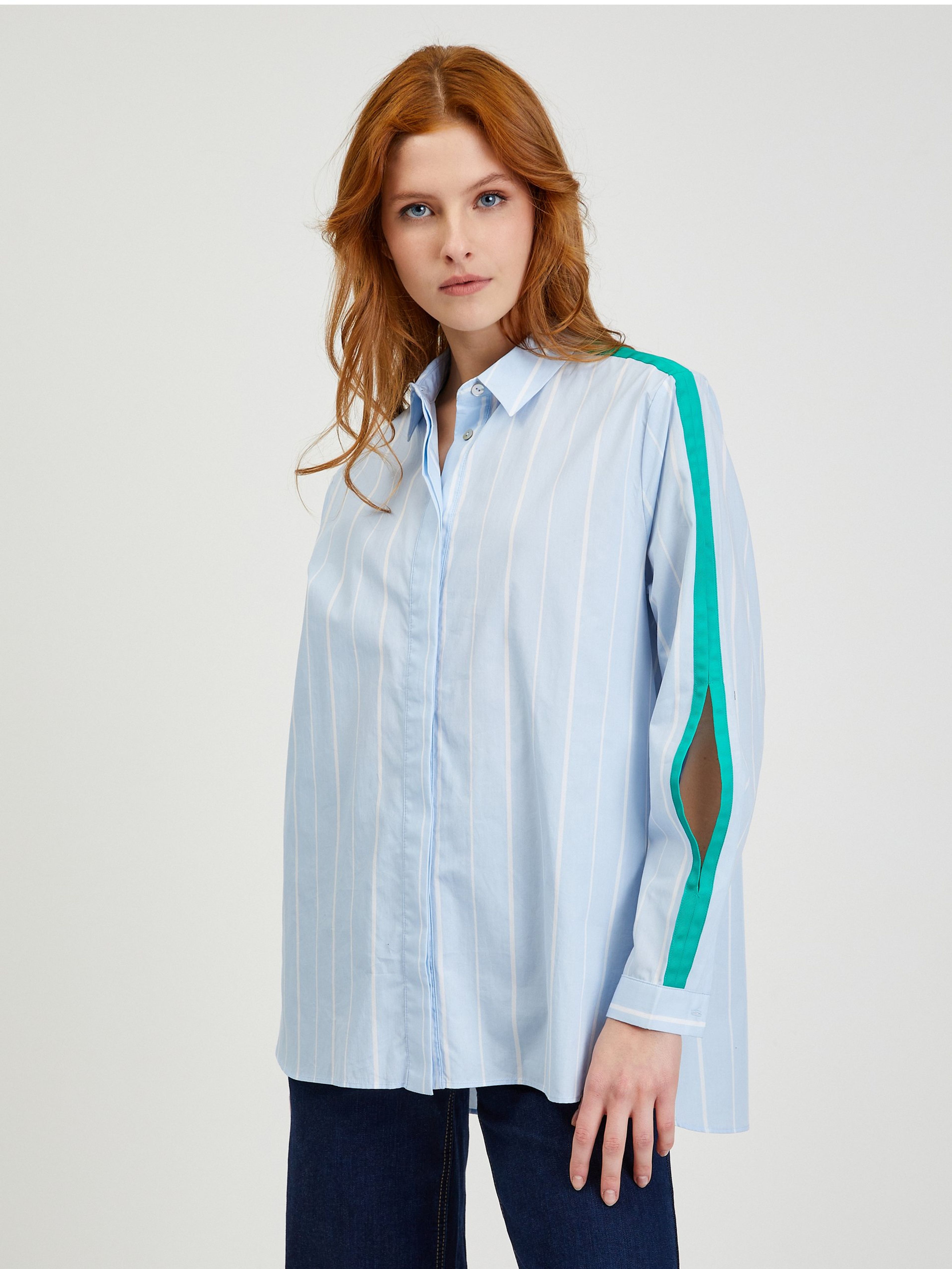 ORSAY világoskék csíkos oversize női ing