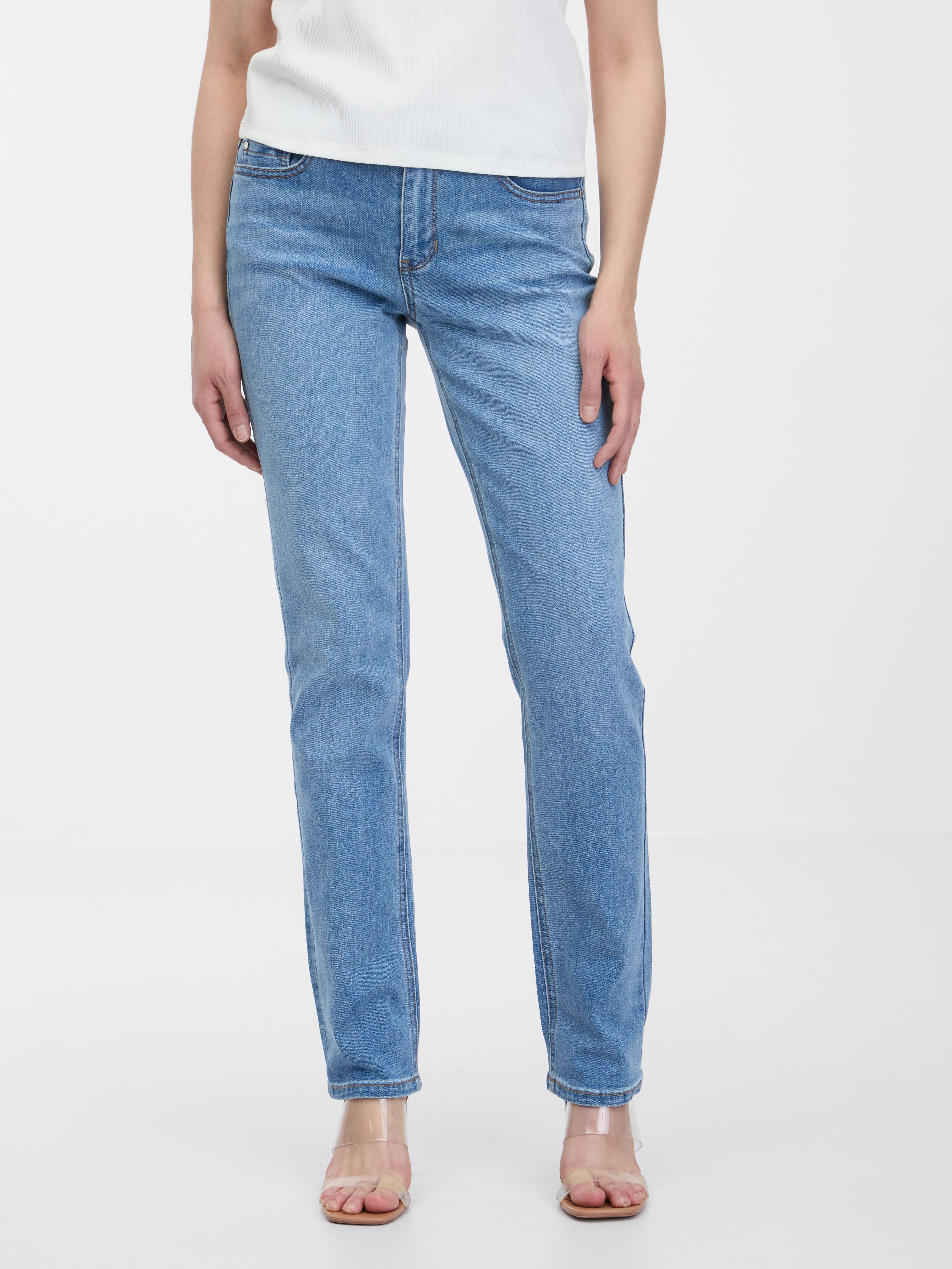 Jasnoniebieskie damskie jeansy straight fit ORSAY