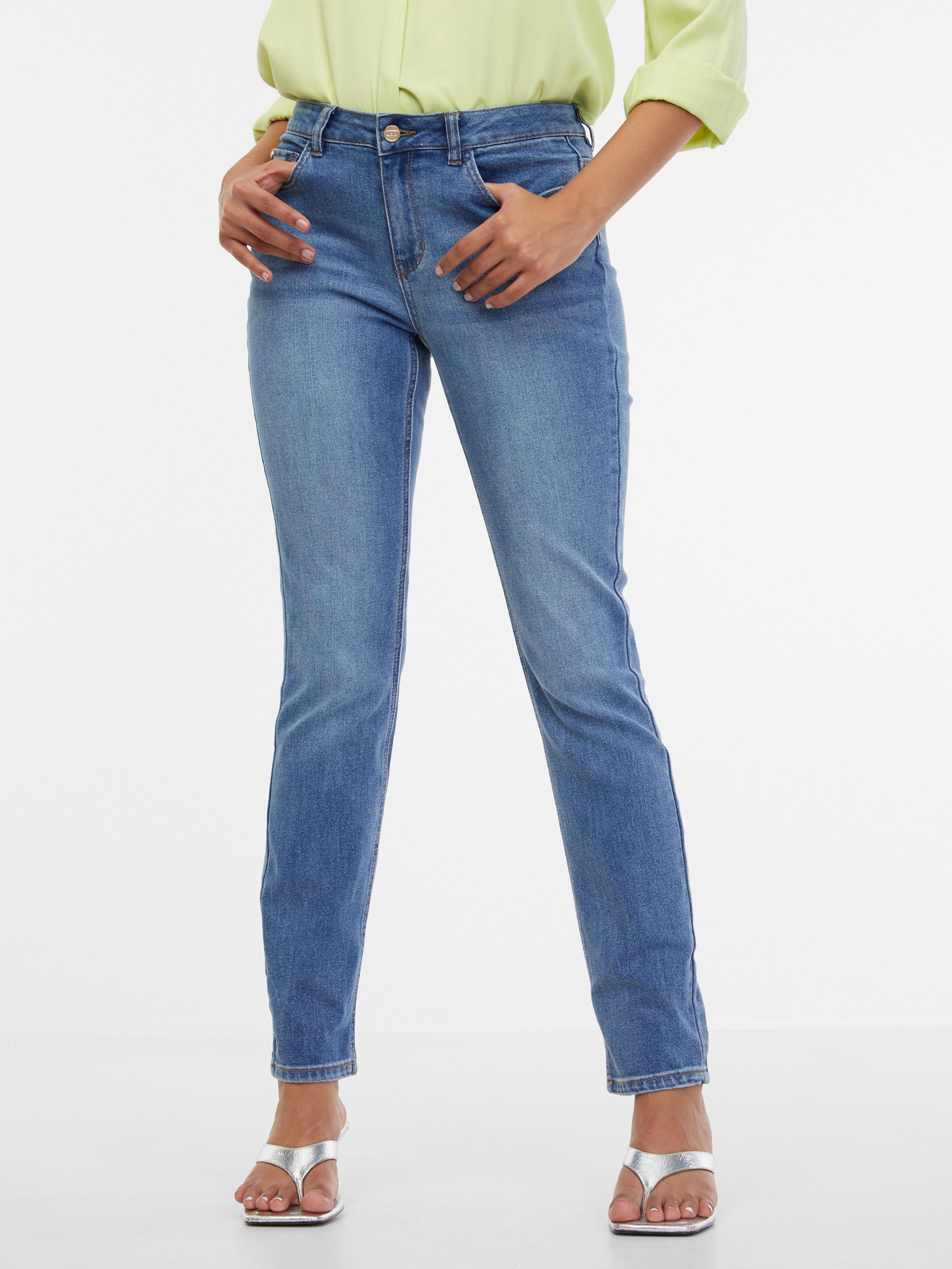 Jasnoniebieskie jeansy damskie slim fit ORSAY