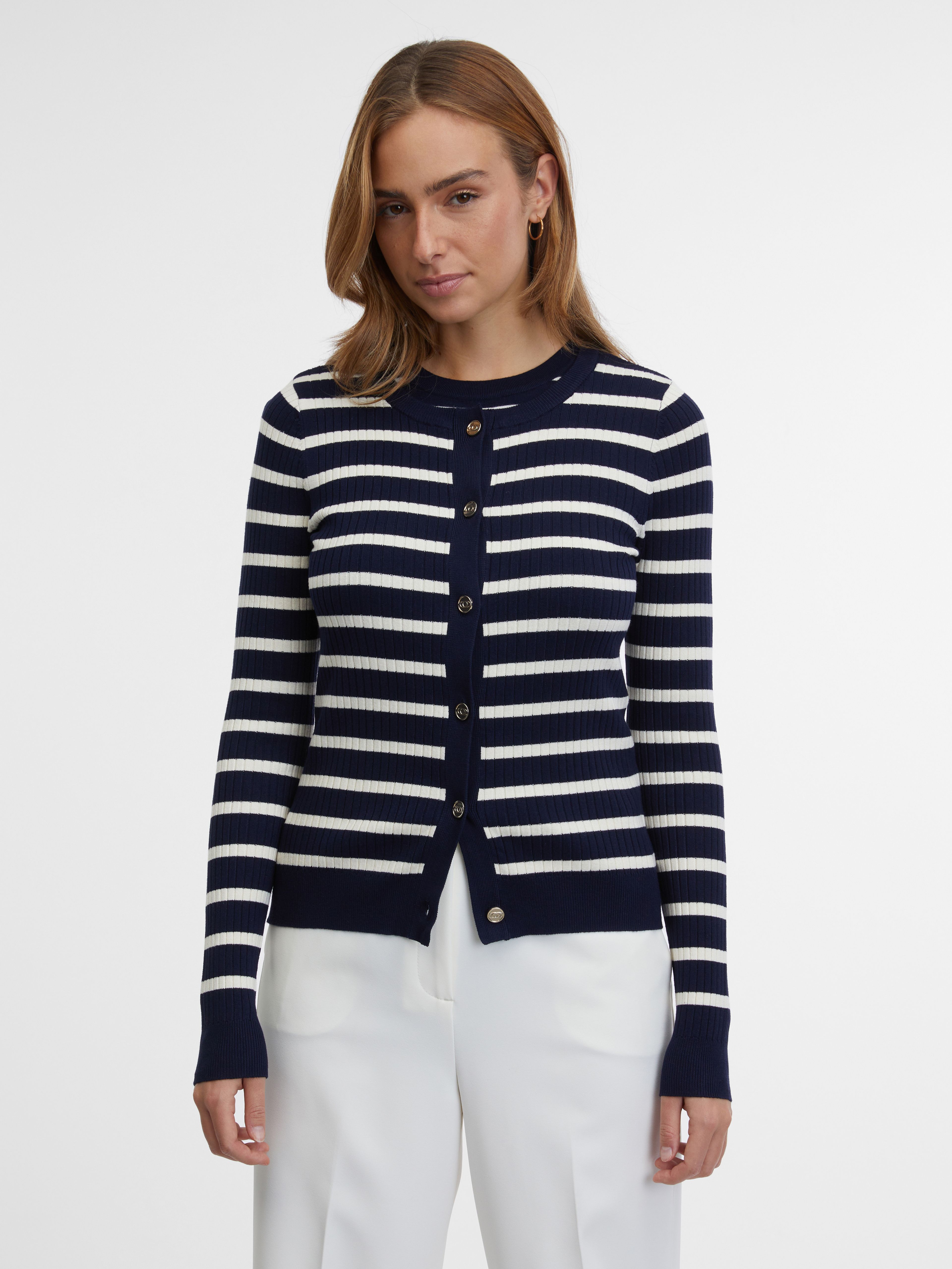 Dunkelblau gestreifter Damen Cardigan ORSAY