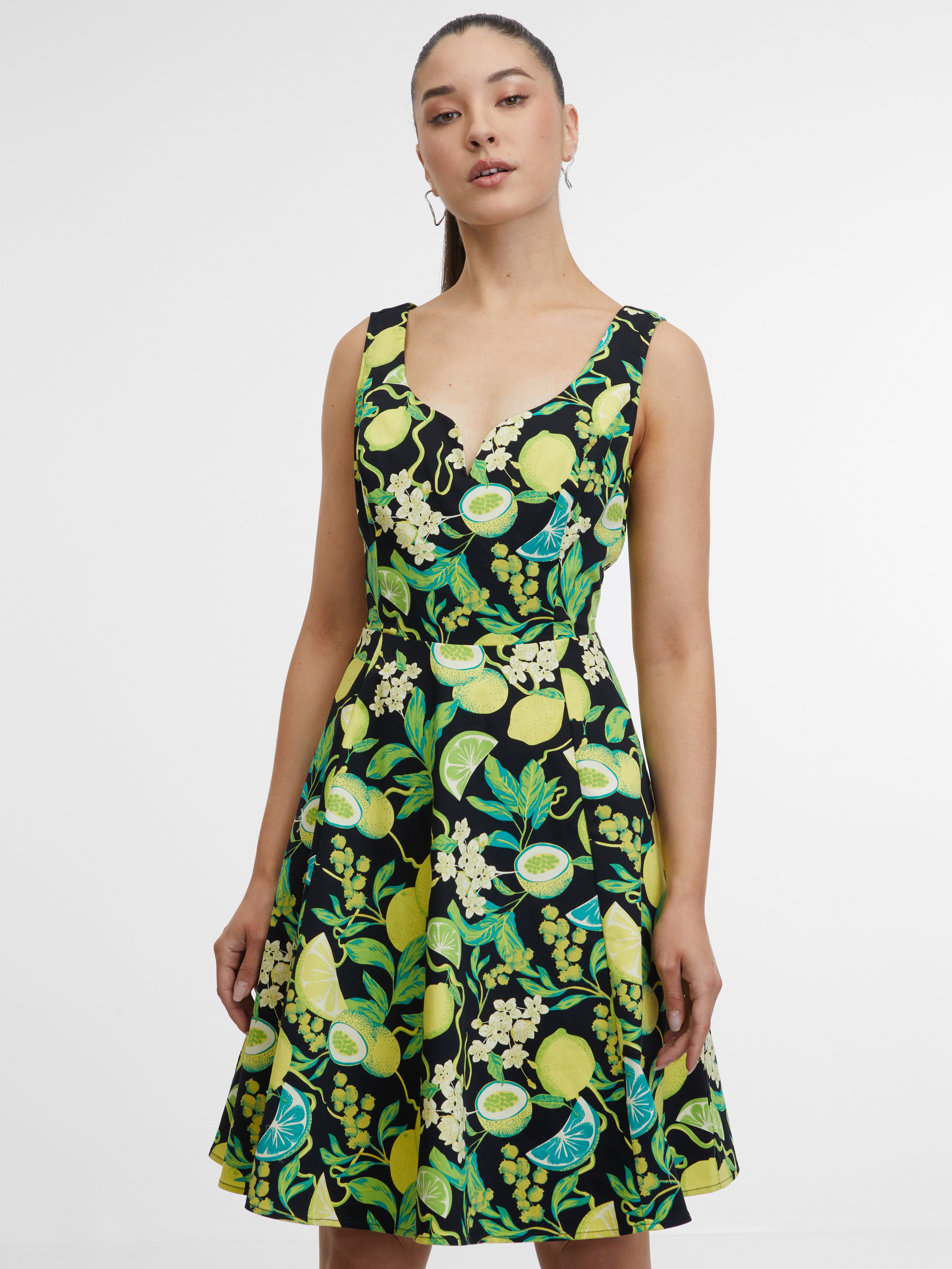 Zielona damska sukienka w kwiaty ORSAY