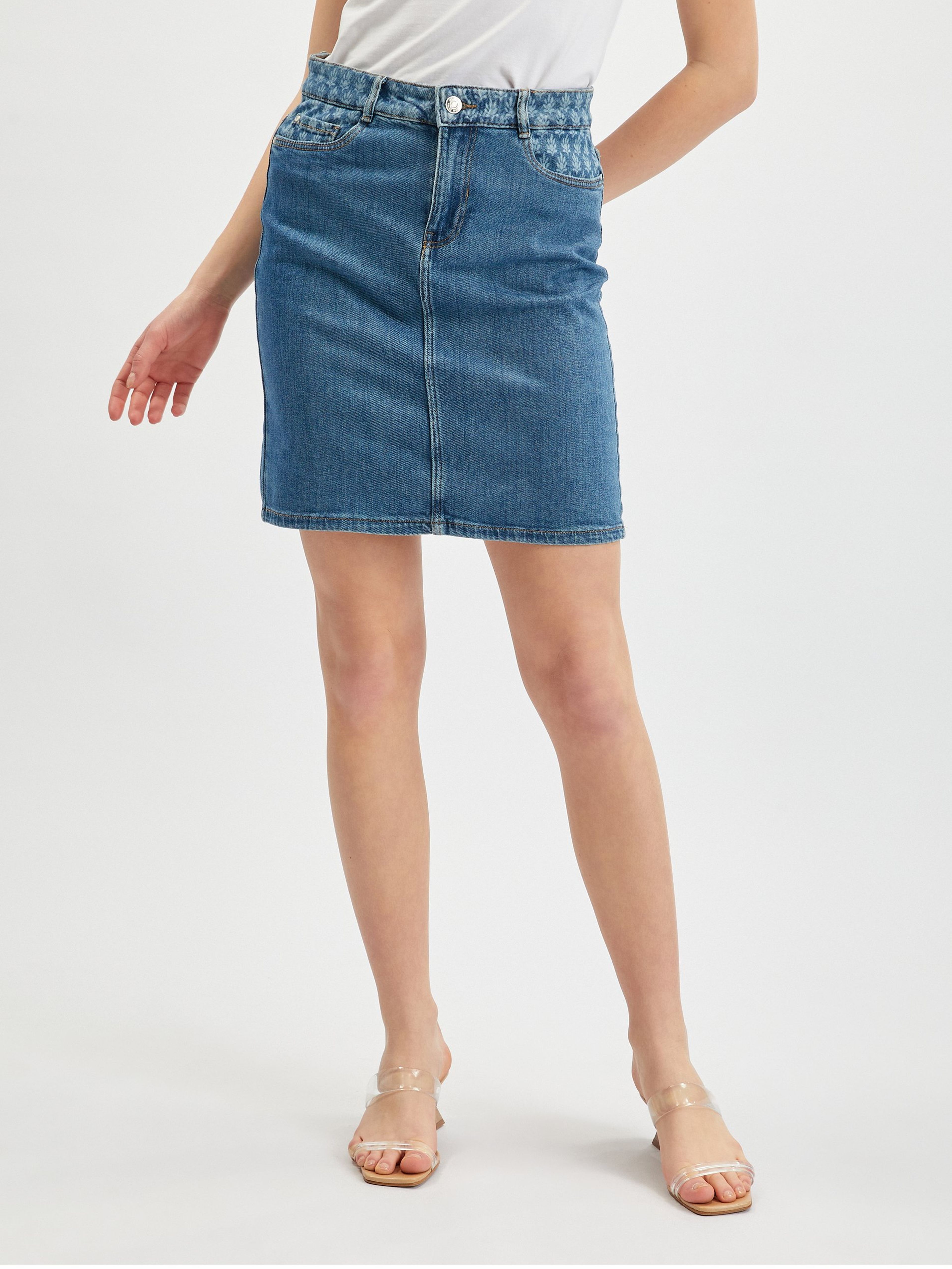 Niebieska spódnica jeansowa damska ORSAY
