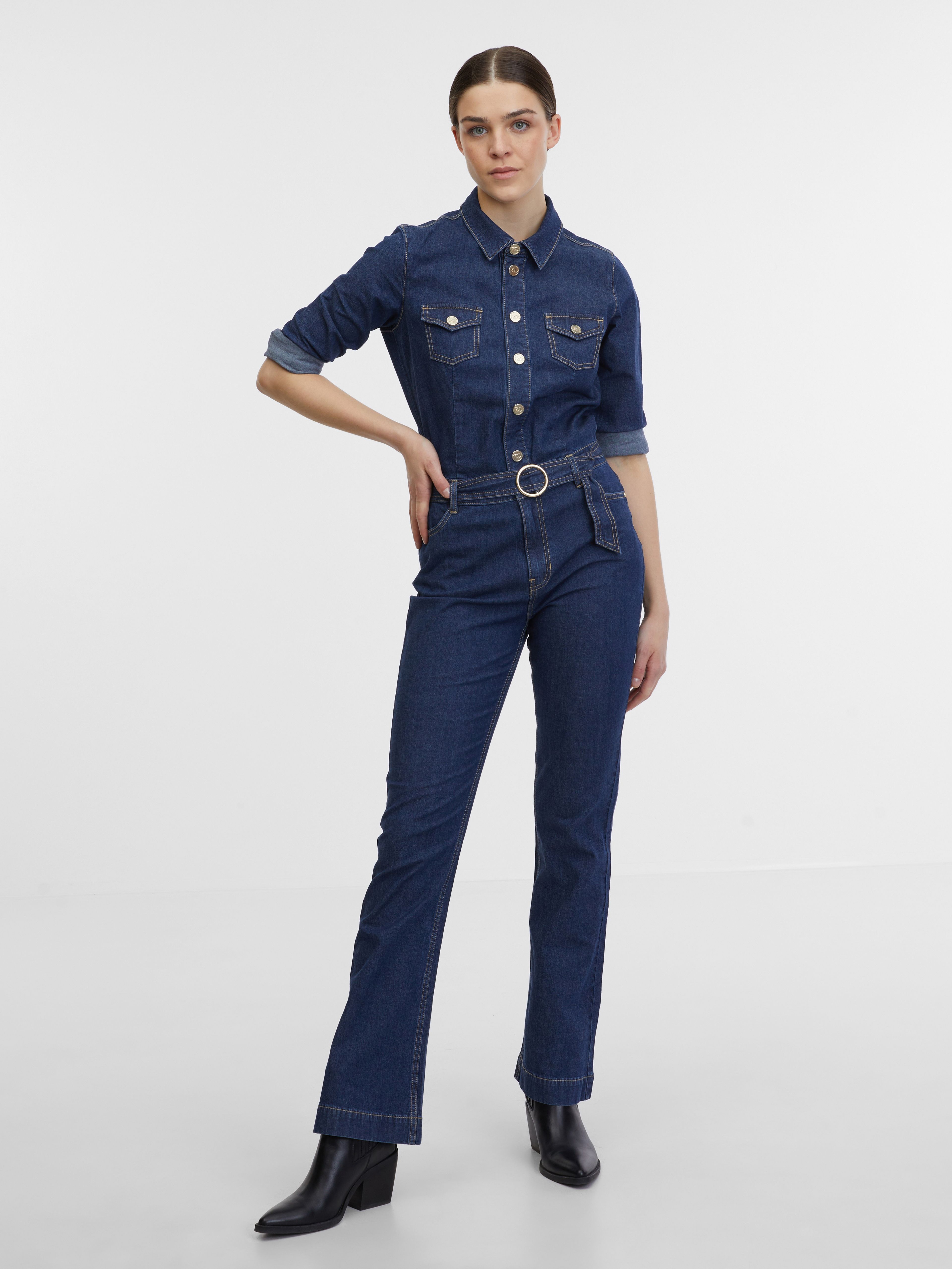 Dunkelblauer Jeans-Overall Damen ORSAY
