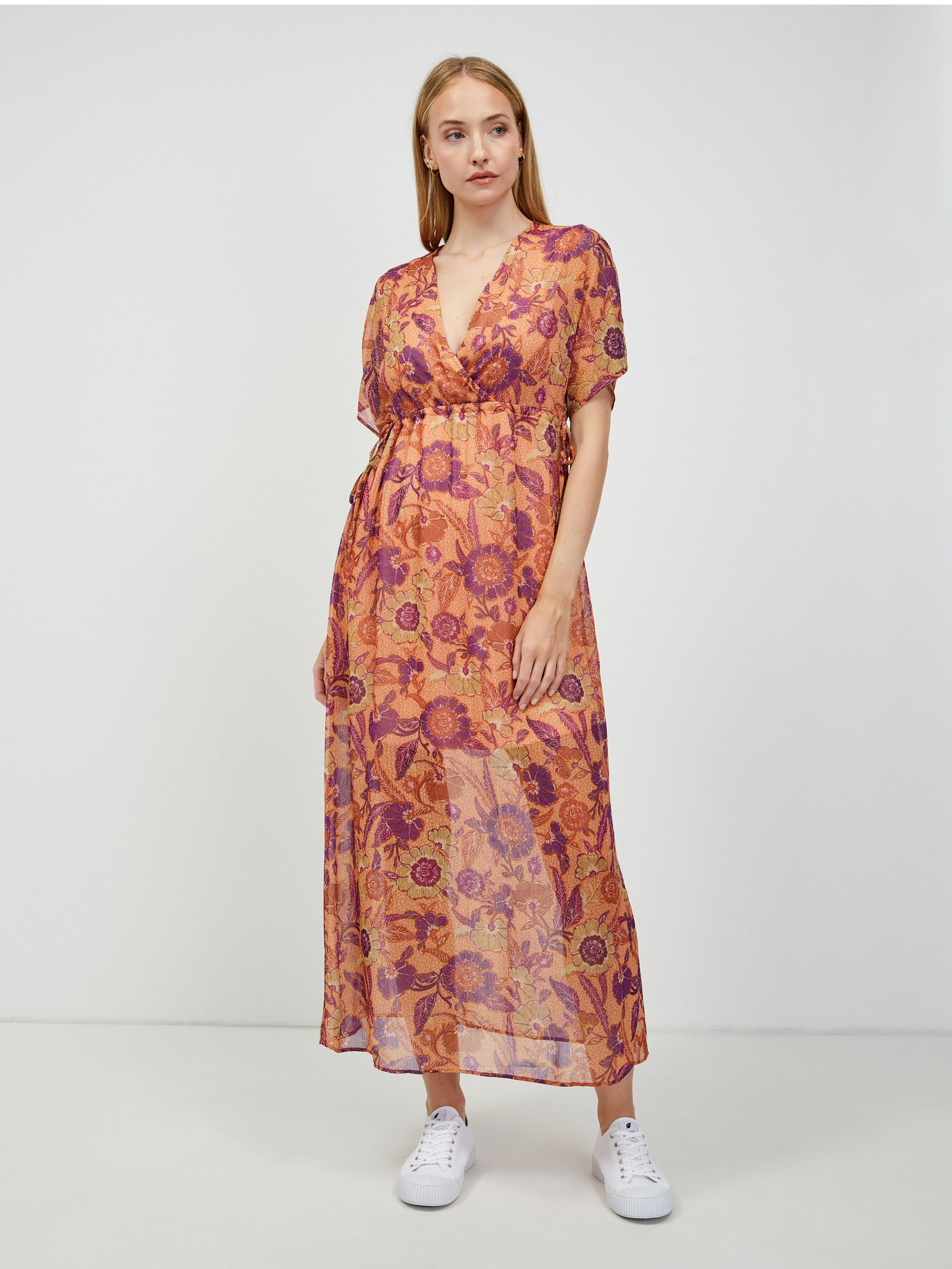 Narančasta duga haljina cvjetnog uzorka ORSAY