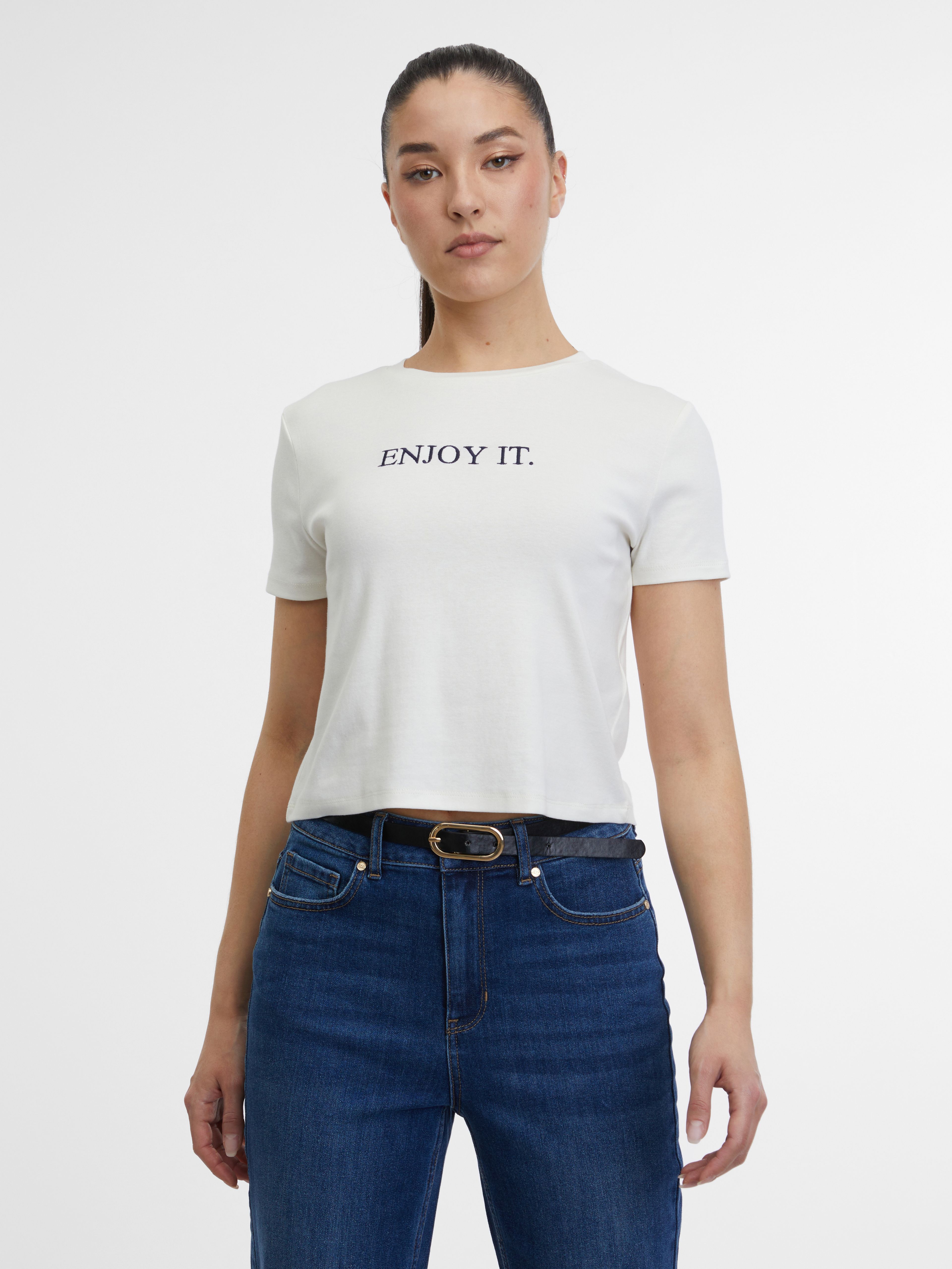 Cremefarbenes Damen-T-Shirt ORSAY