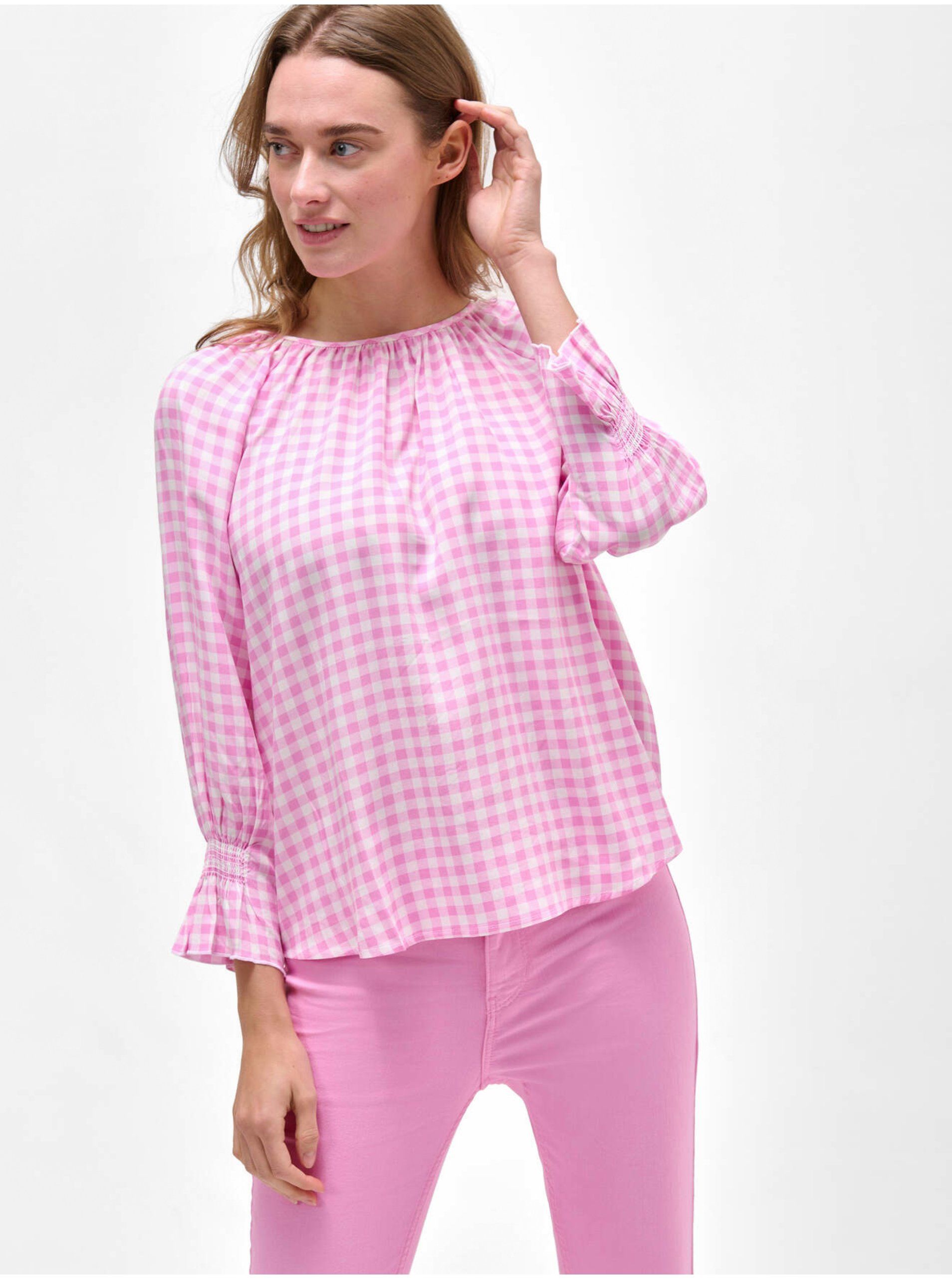 rosa-karierte-bluse-mit-langen-rmeln-orsay-orsay-at-der-offizielle