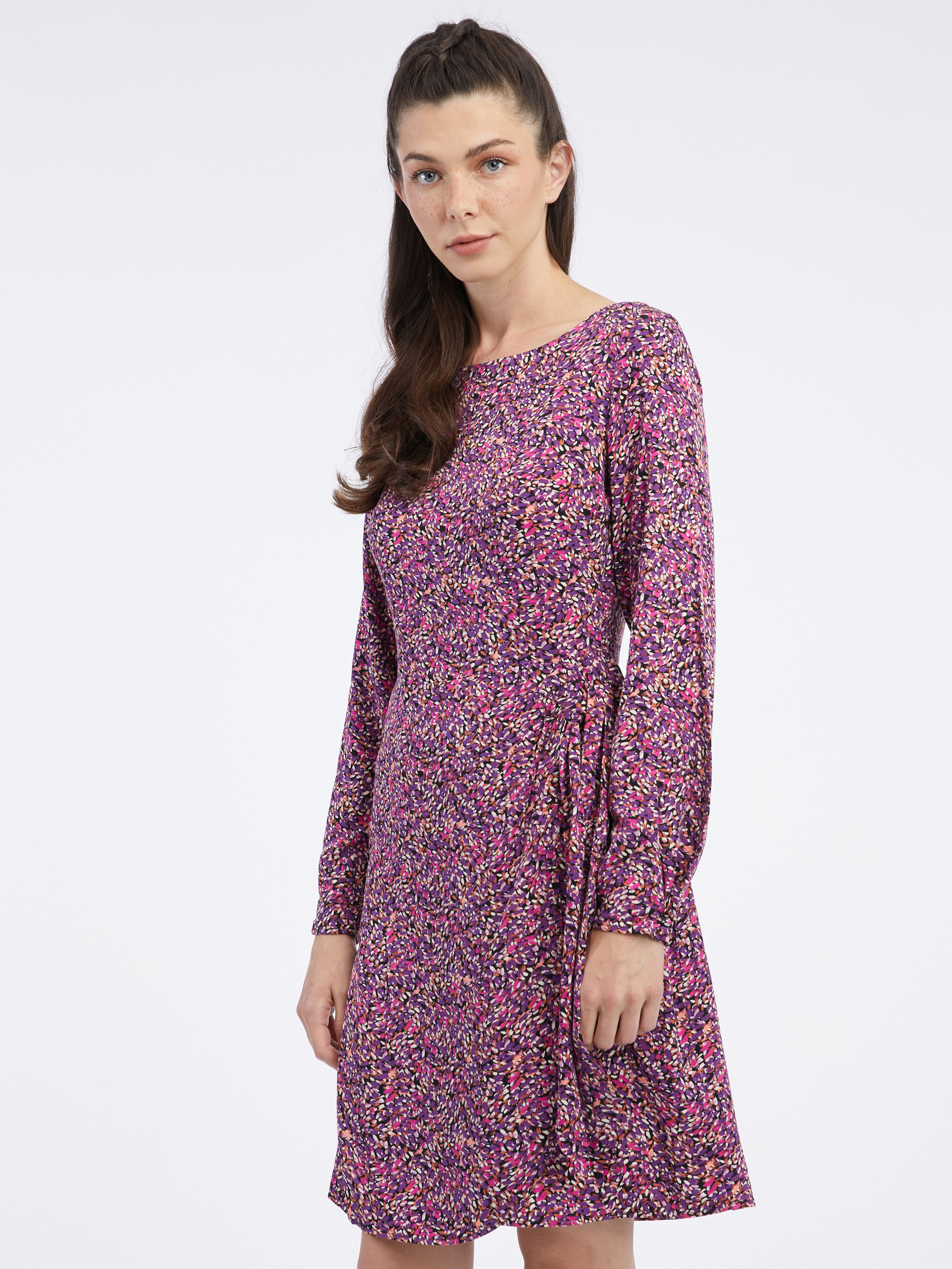 Růžovo-fialové dámské vzorované šaty ORSAY