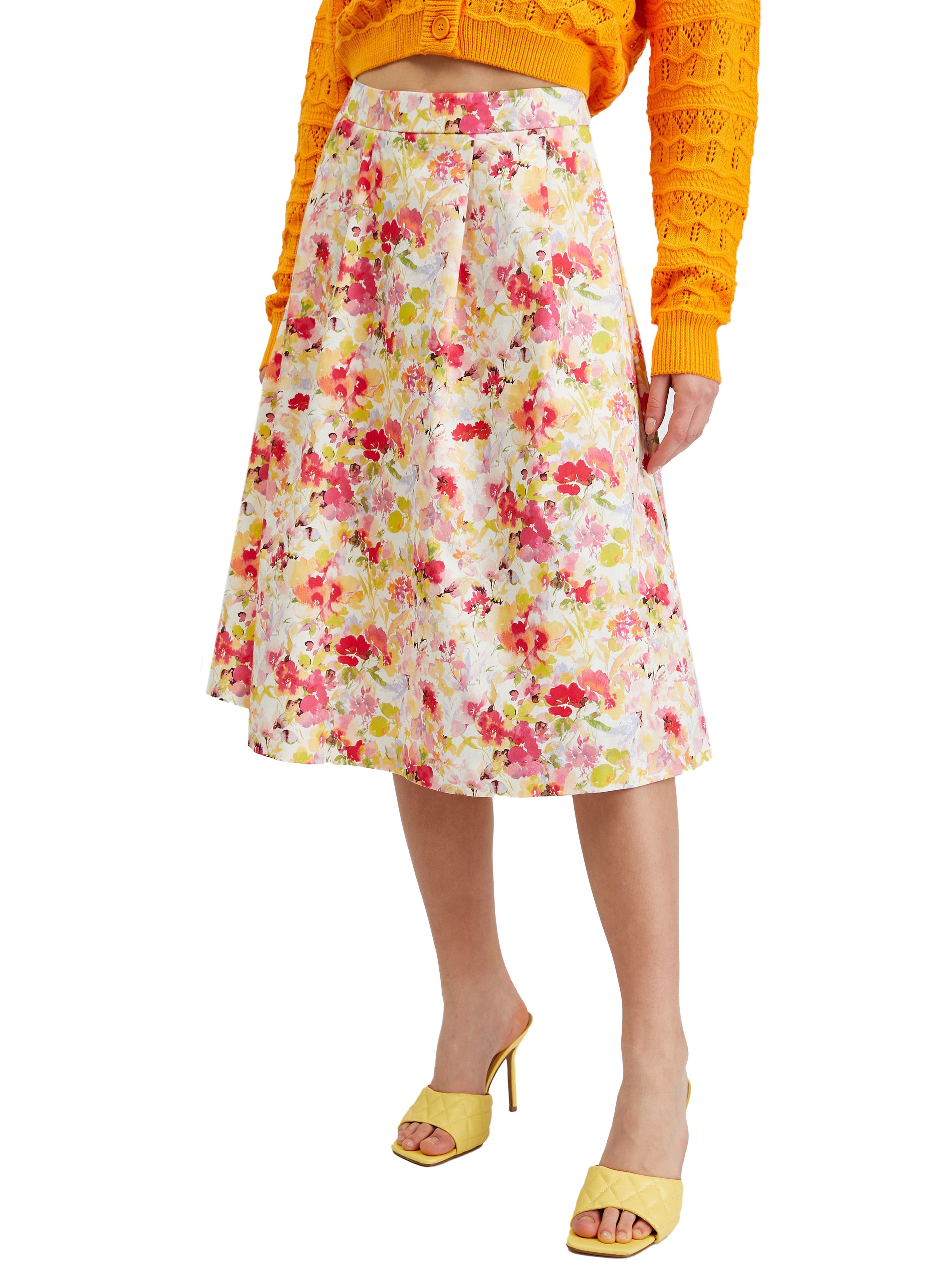 Krémová dámska kvetinová sukňa ORSAY