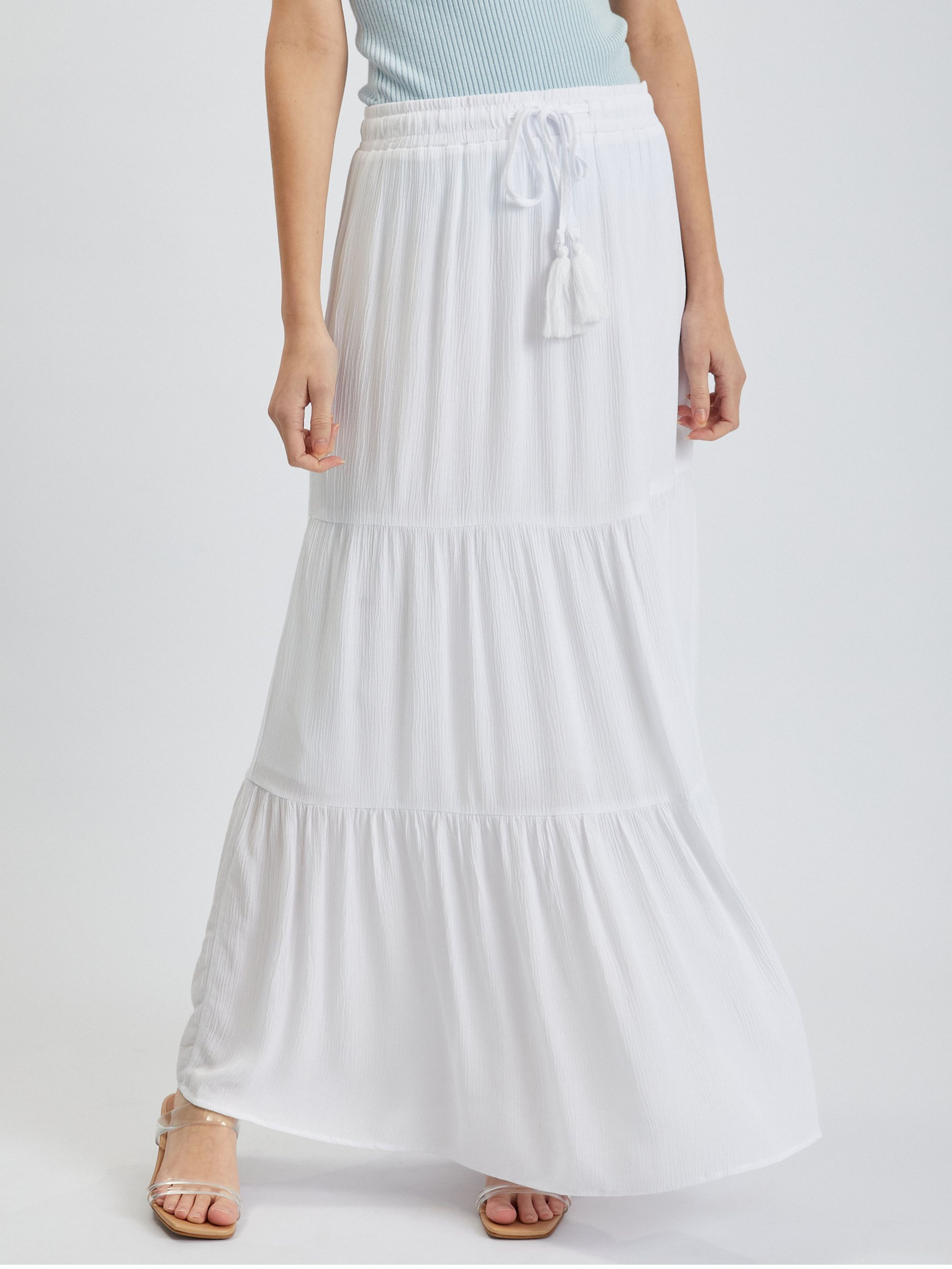 Biela dámska maxi sukňa ORSAY