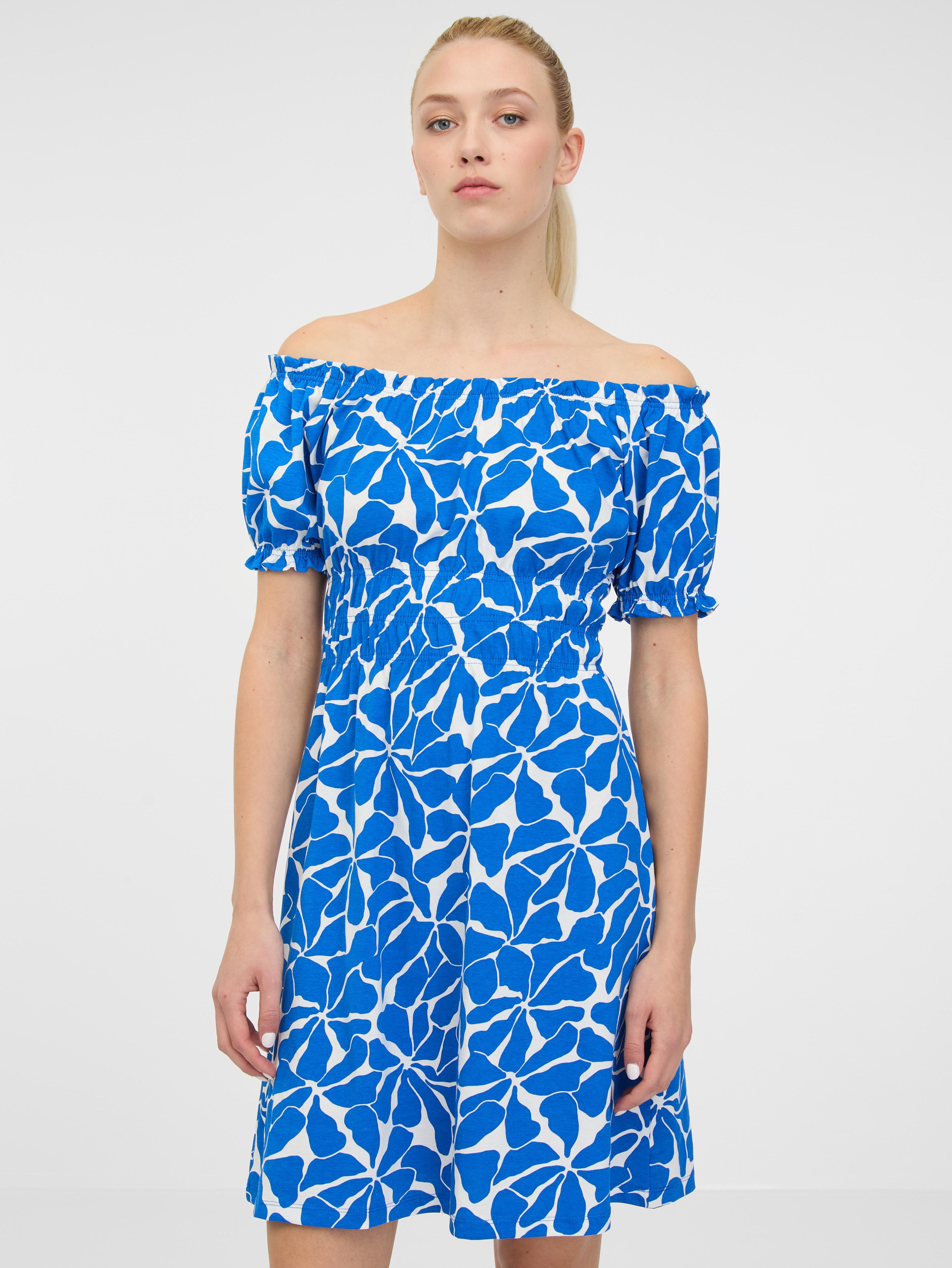 Modré dámské šaty ke kolenům ORSAY