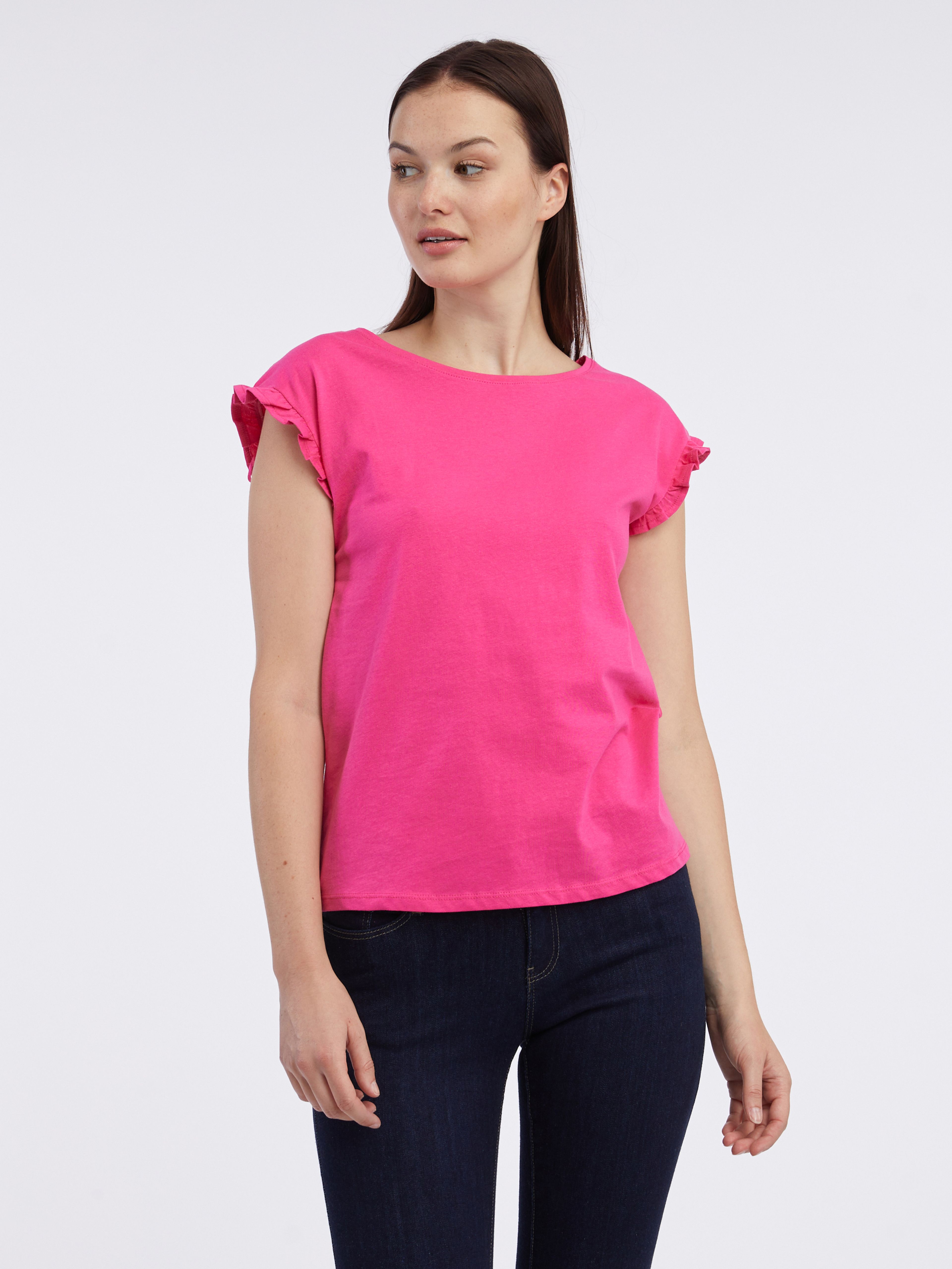 Tmavě růžové dámské tričko ORSAY