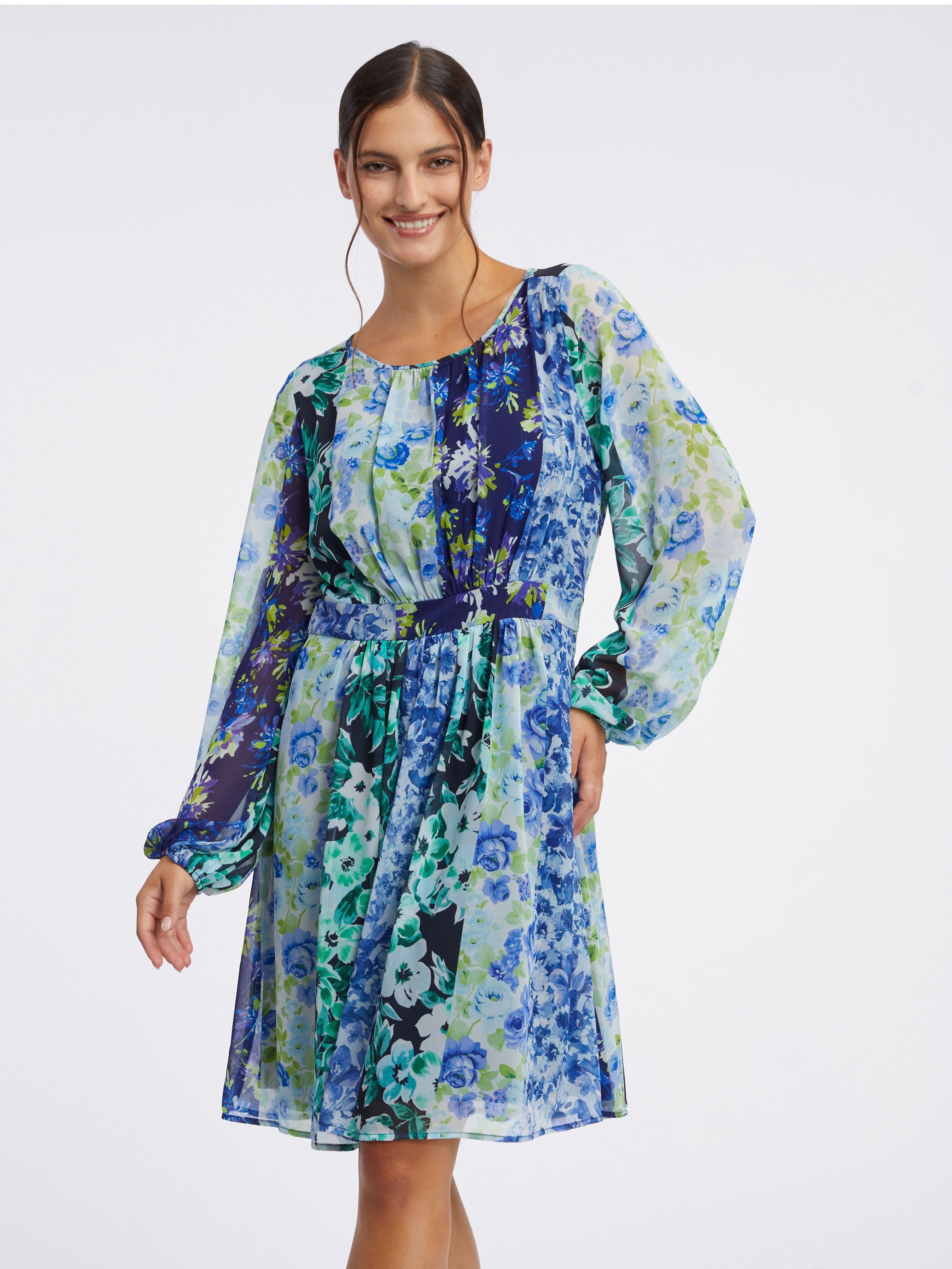 Modré dámské květované šaty ORSAY