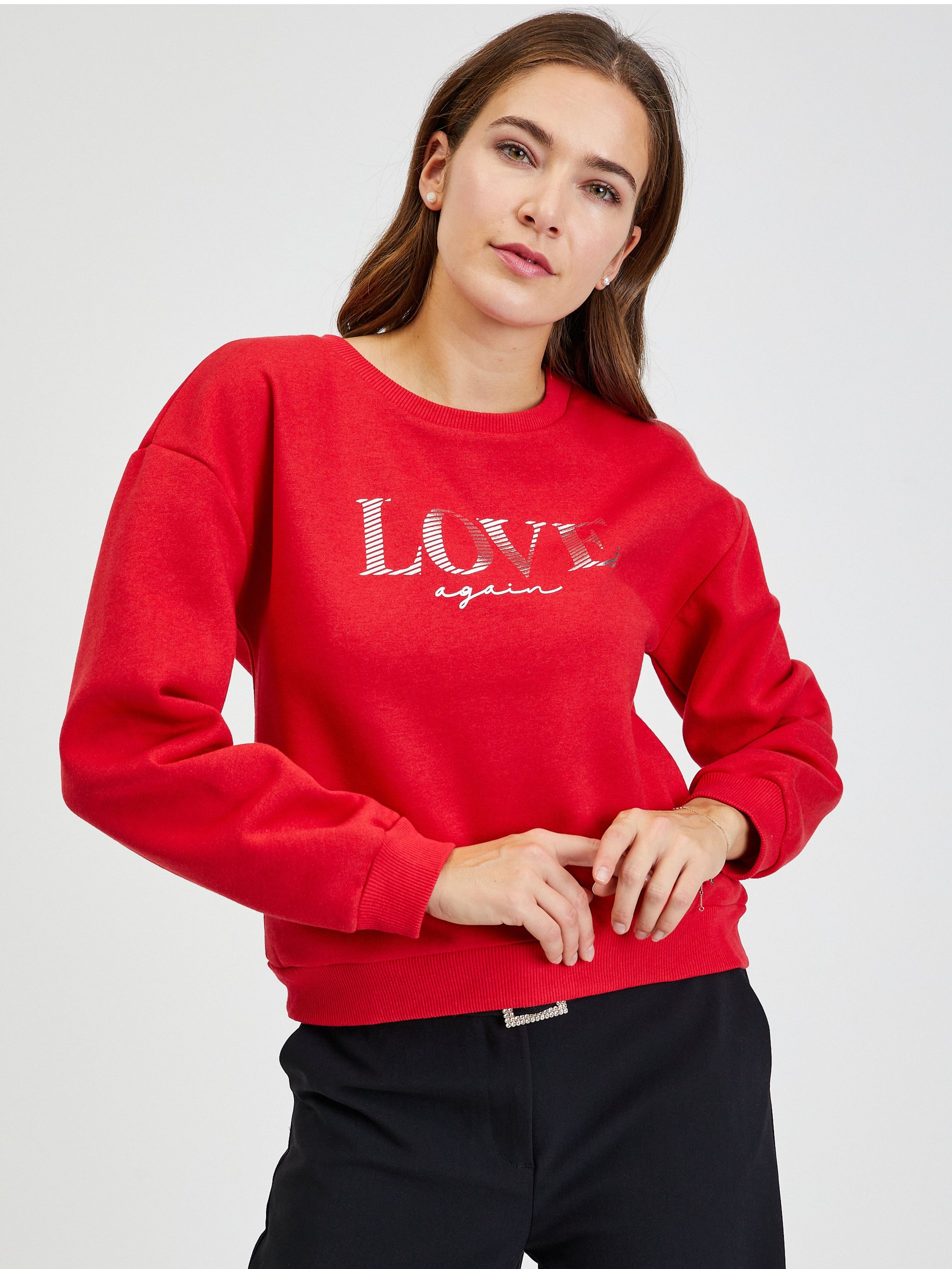 Rotes lockeres Damen Sweatshirt ORSAY