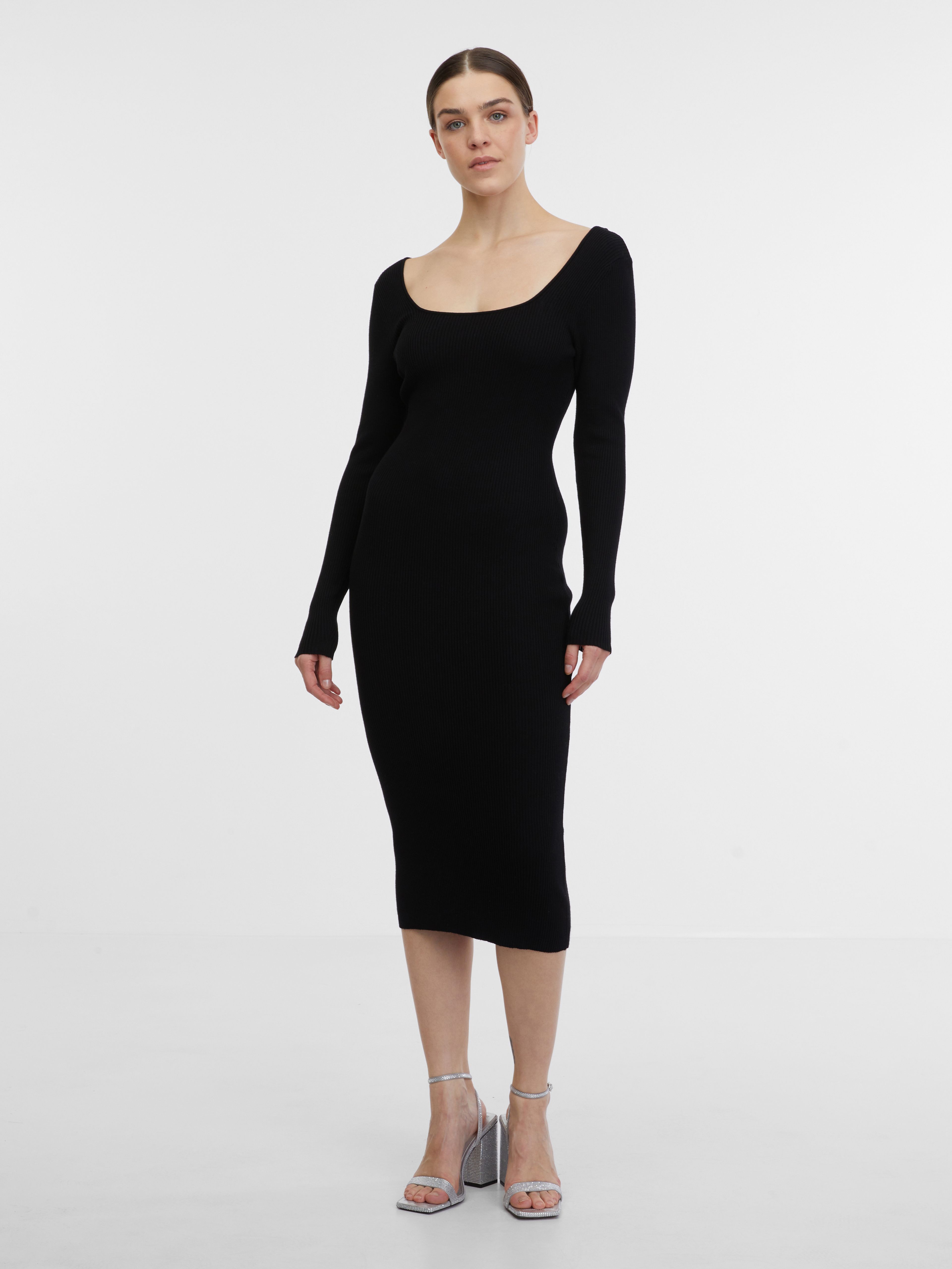 Schwarzes Damen-Pullover-Kleid ORSAY