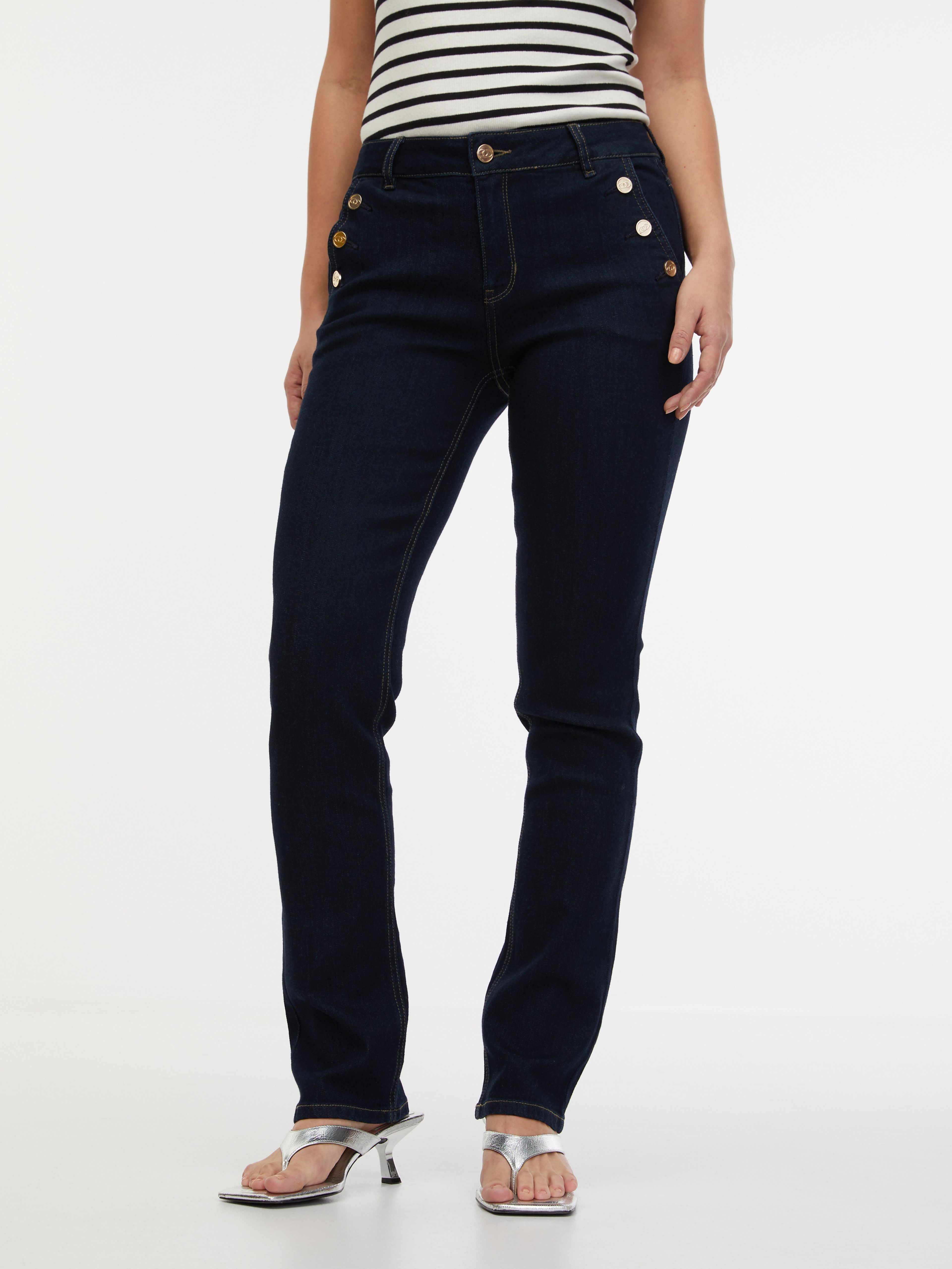 Dunkelblaue Damen-Straight-Fit-Jeans ORSAY