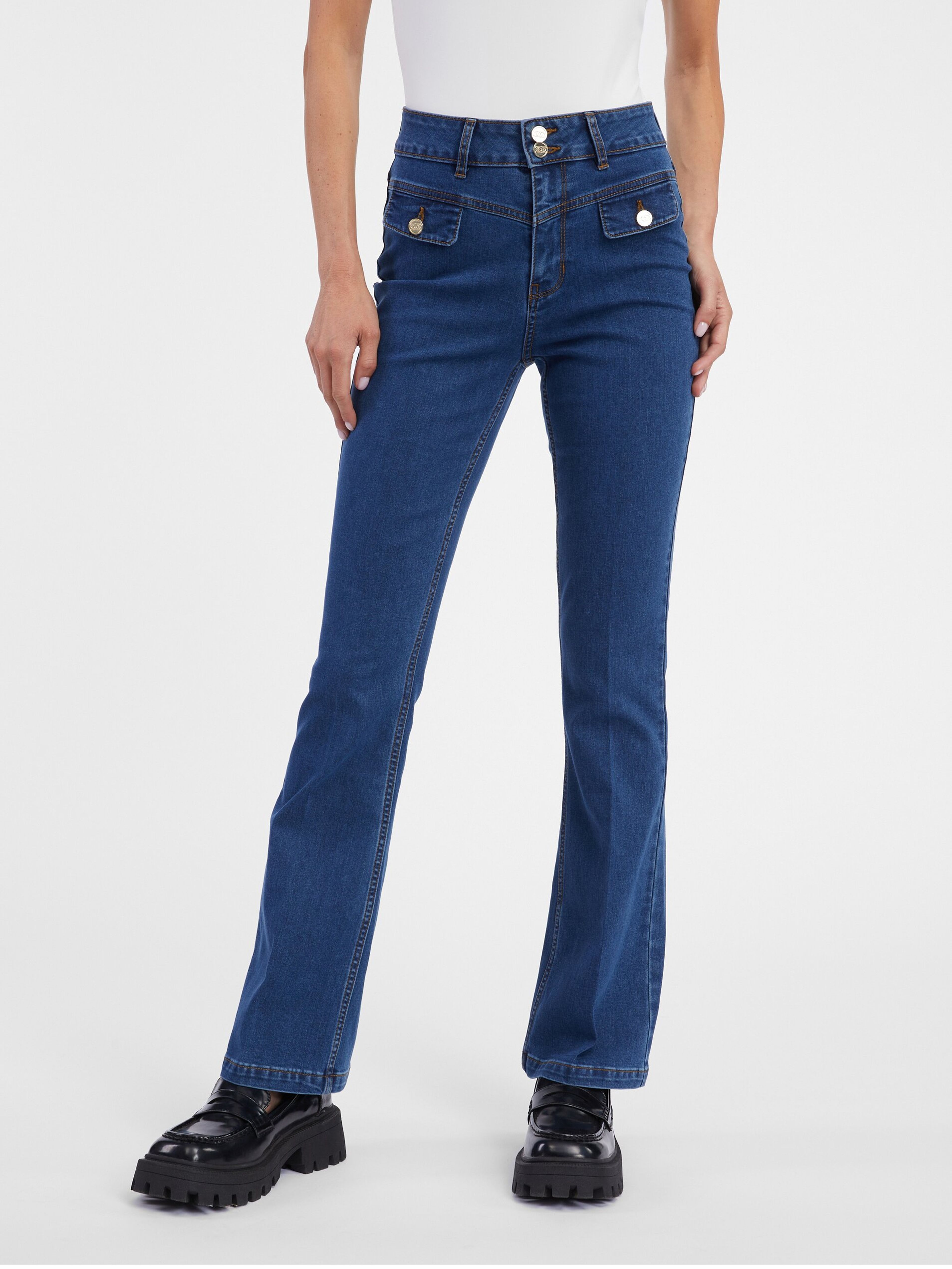 Blaue Damen-Bootcut-Jeans ORSAY