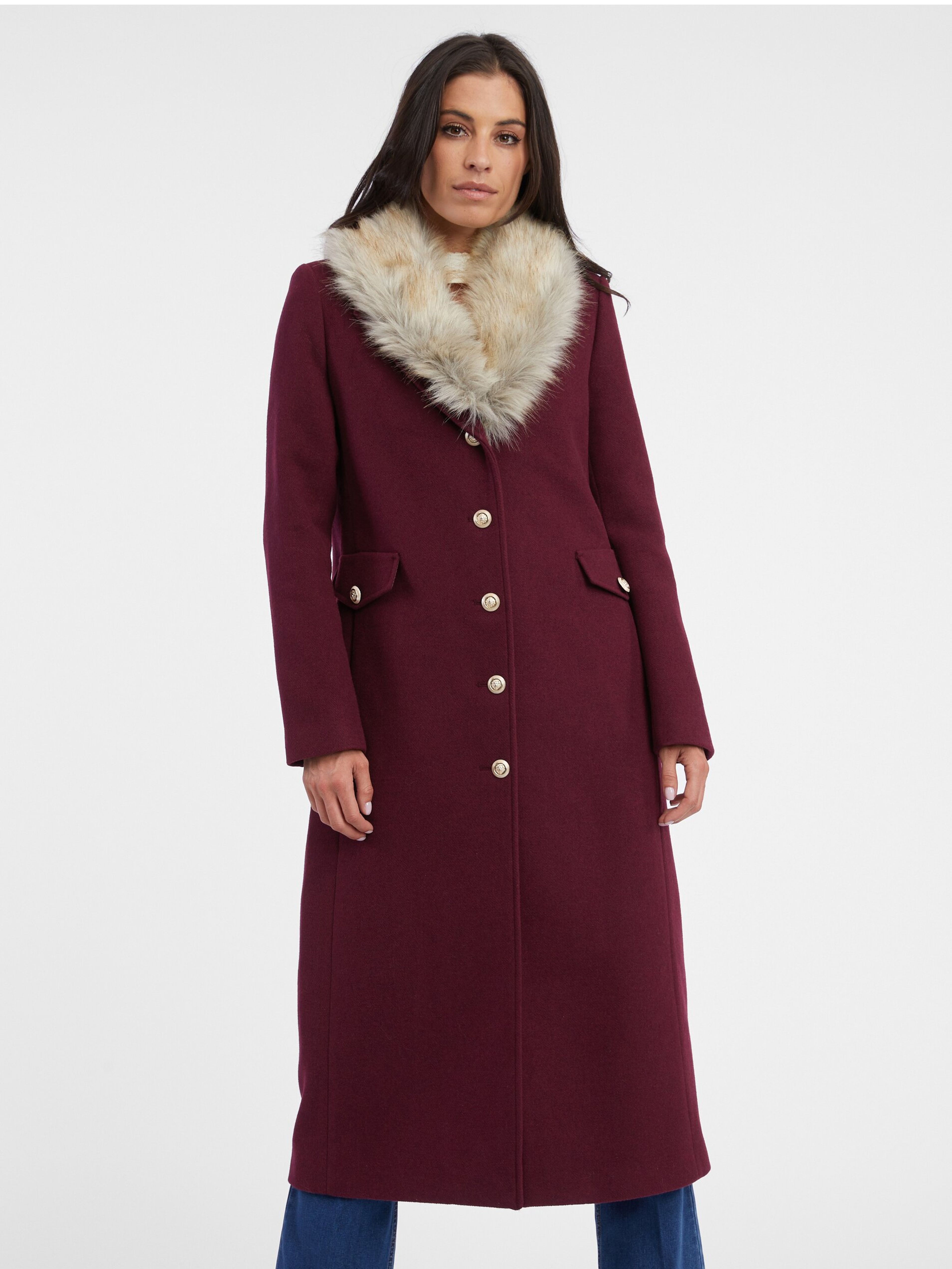 ORSAY bordó női gyapjúkeverék kabát