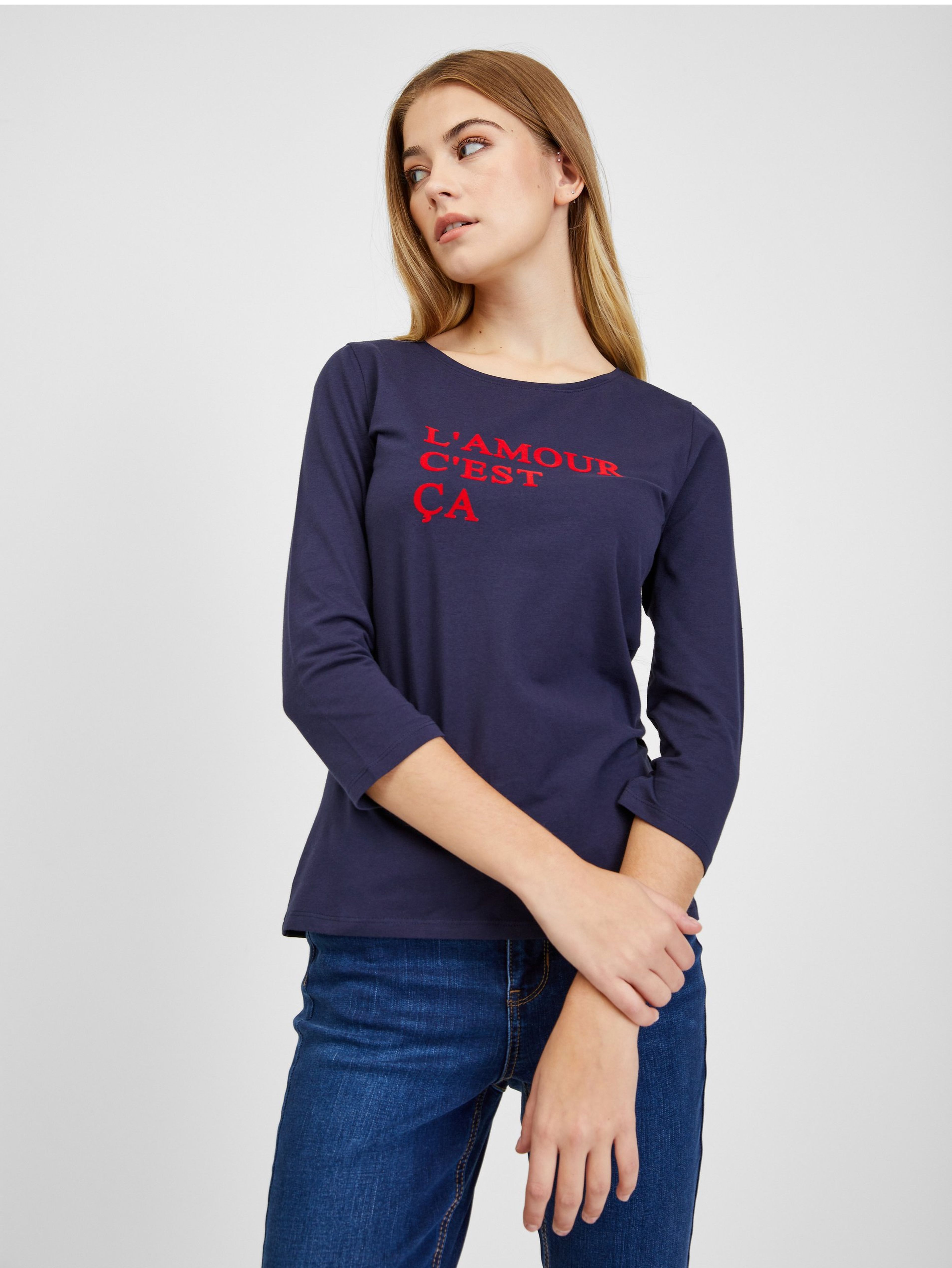 Dunkelblaues Damen-T-Shirt ORSAY