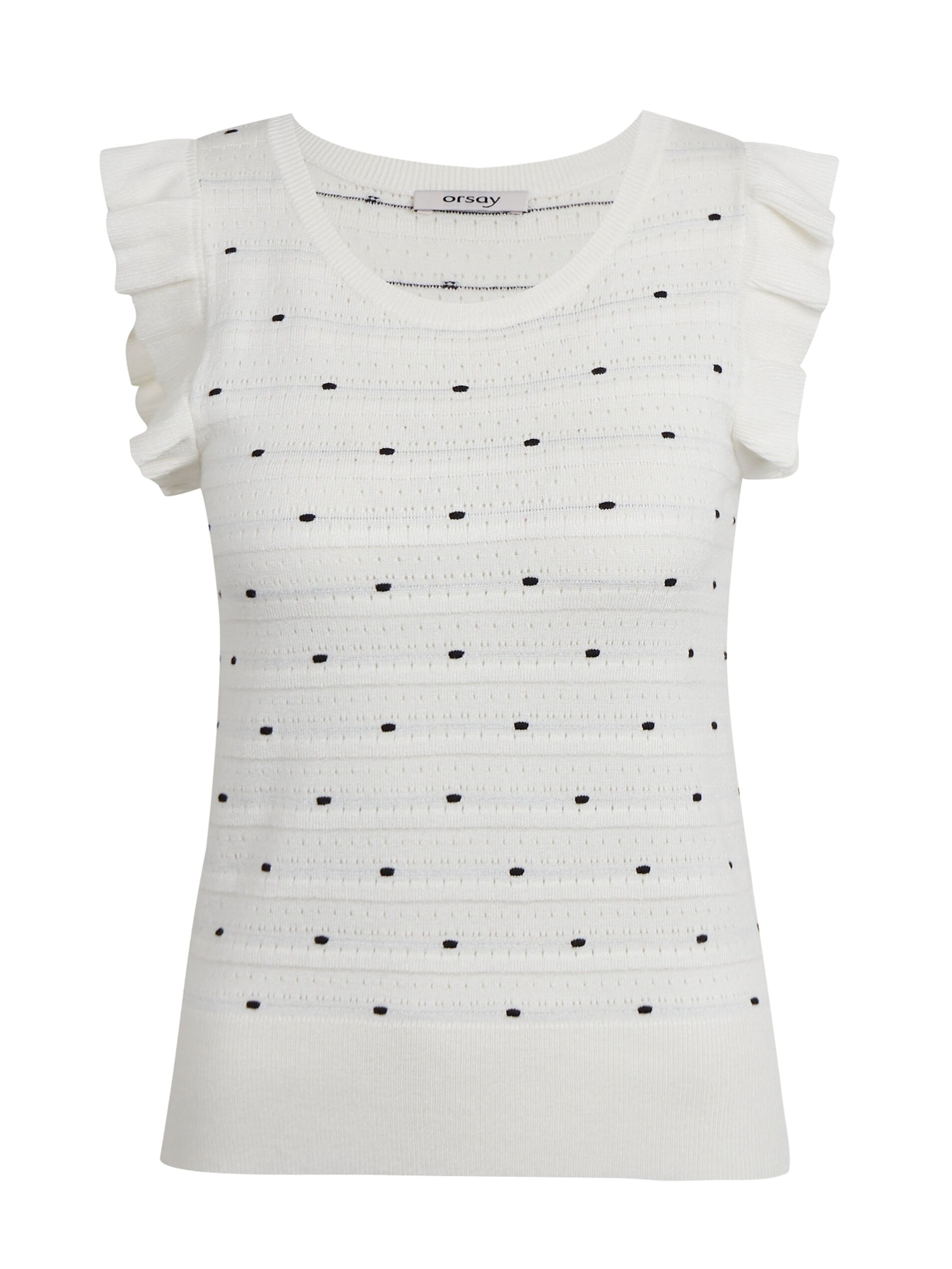Weißes Damen-Polka-Dot-Pullover-Shirt ORSAY