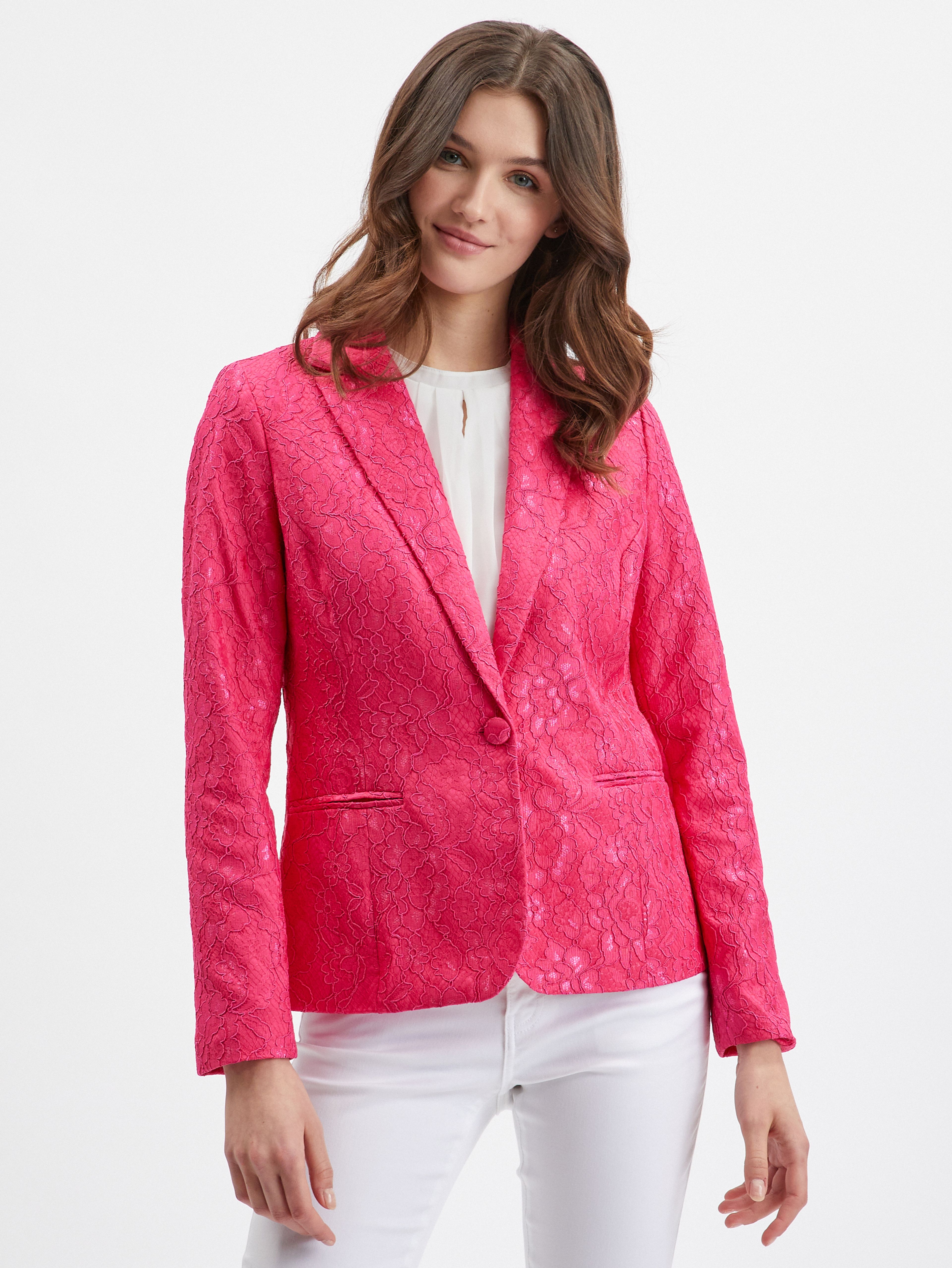 Ružová dámska vzorovaná bunda ORSAY