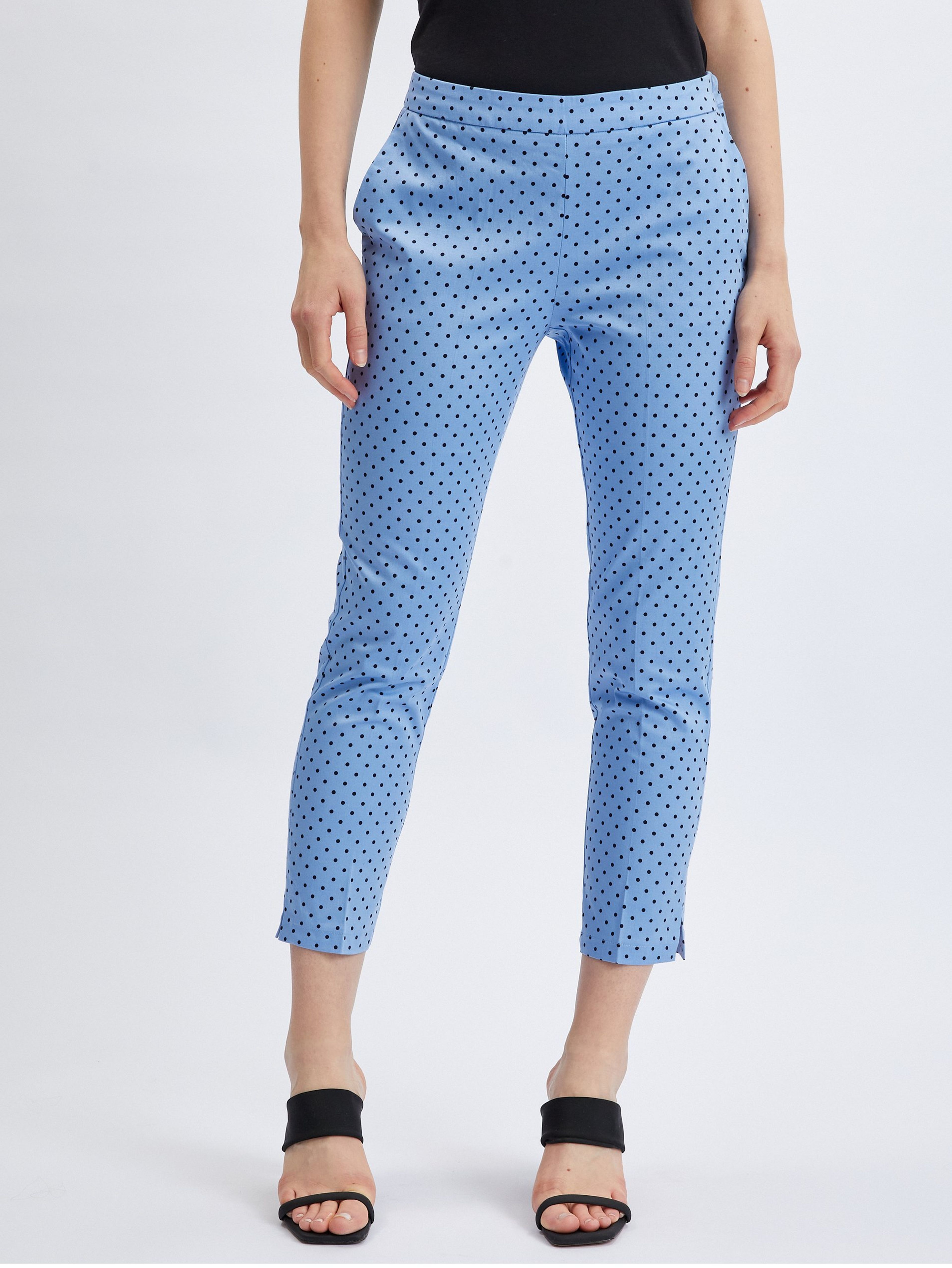 Blaue dreiviertellange Damen-Polka-Dot-Hose ORSAY