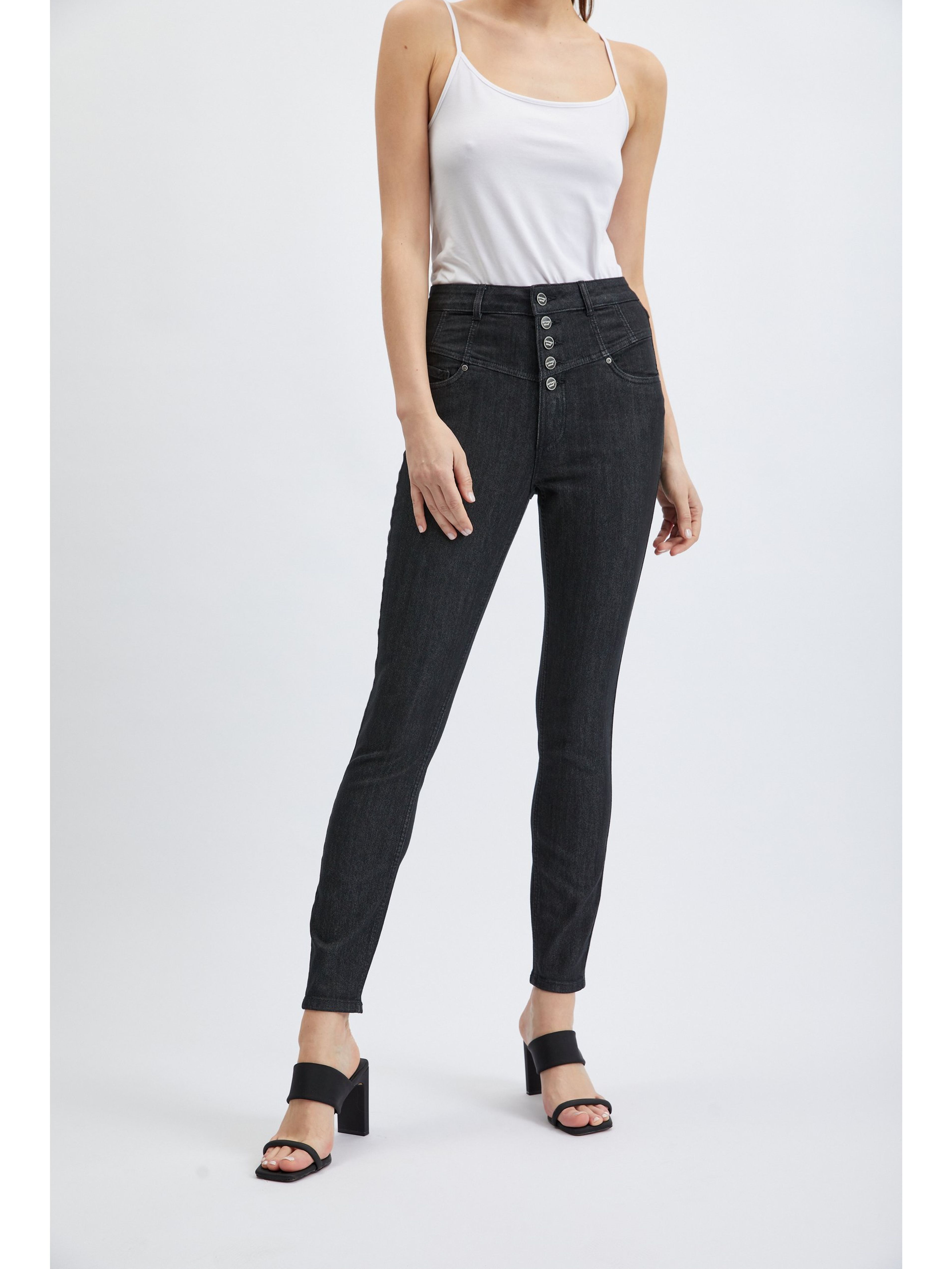 Schwarze Skinny-Fit-Jeans für Damen ORSAY