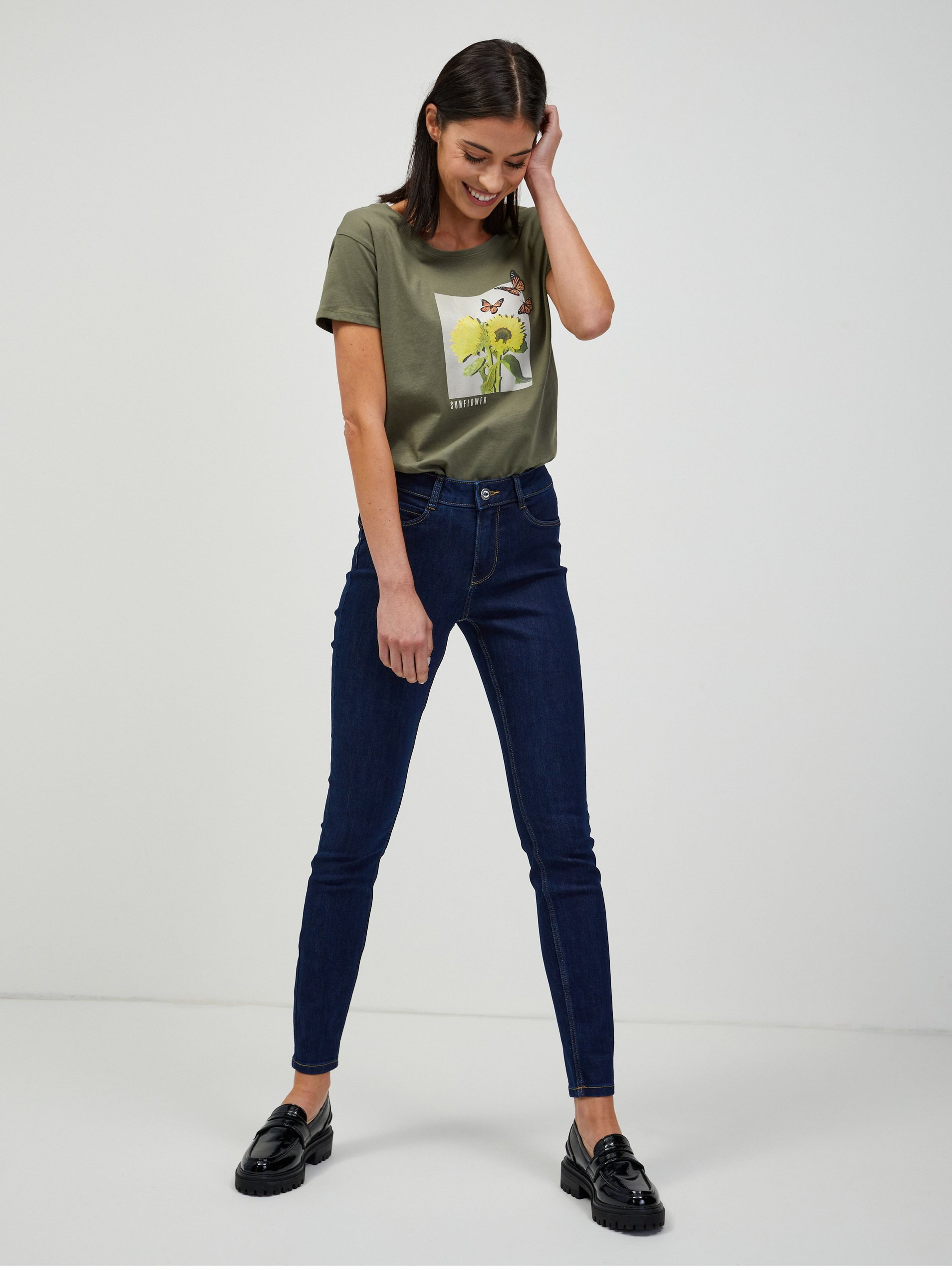 Dunkelblaue Pushup Skinny Fit Jeans ORSAY Orsay.de Der offizielle