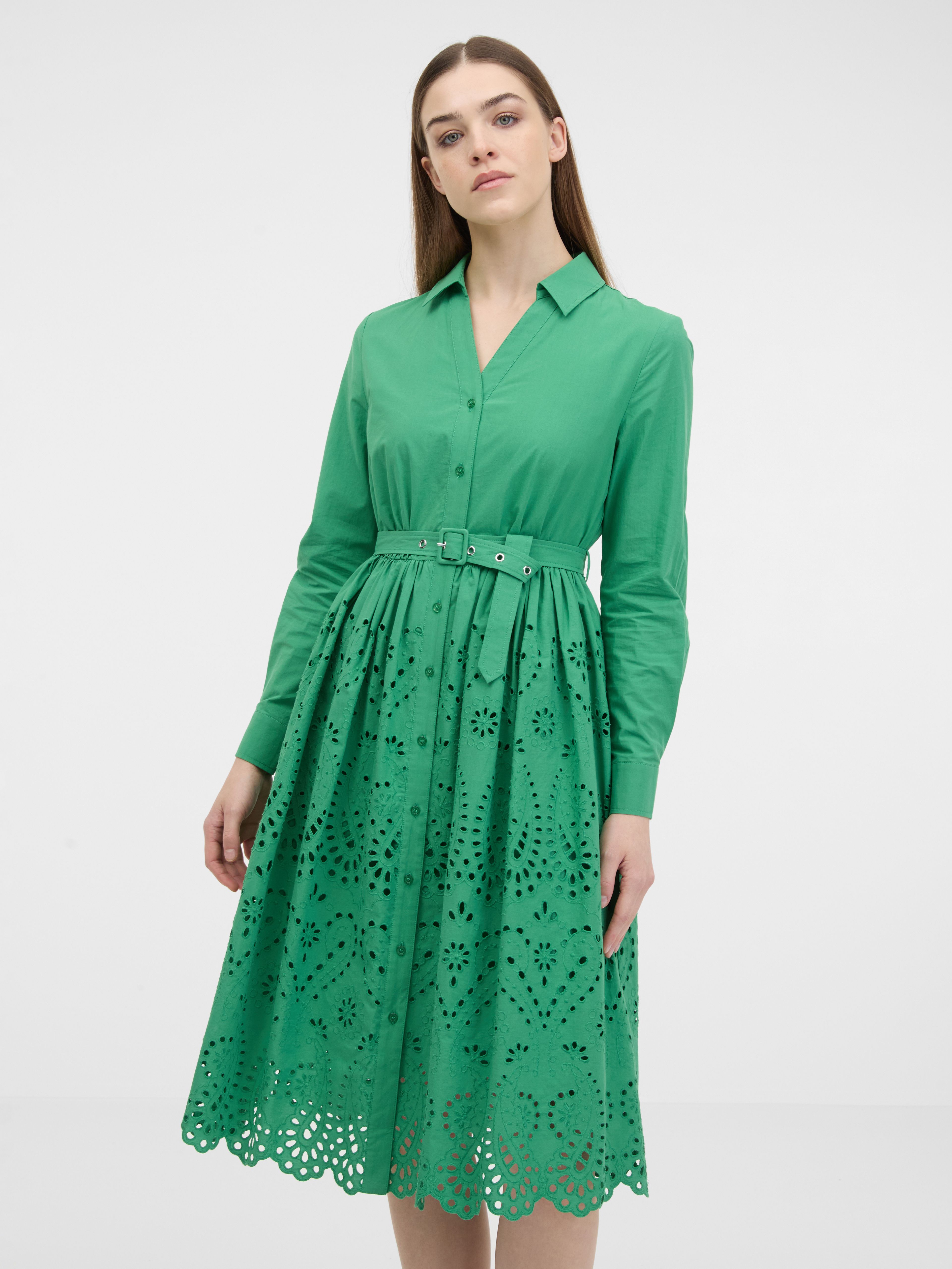 Zielona damska sukienka koszulowa ORSAY