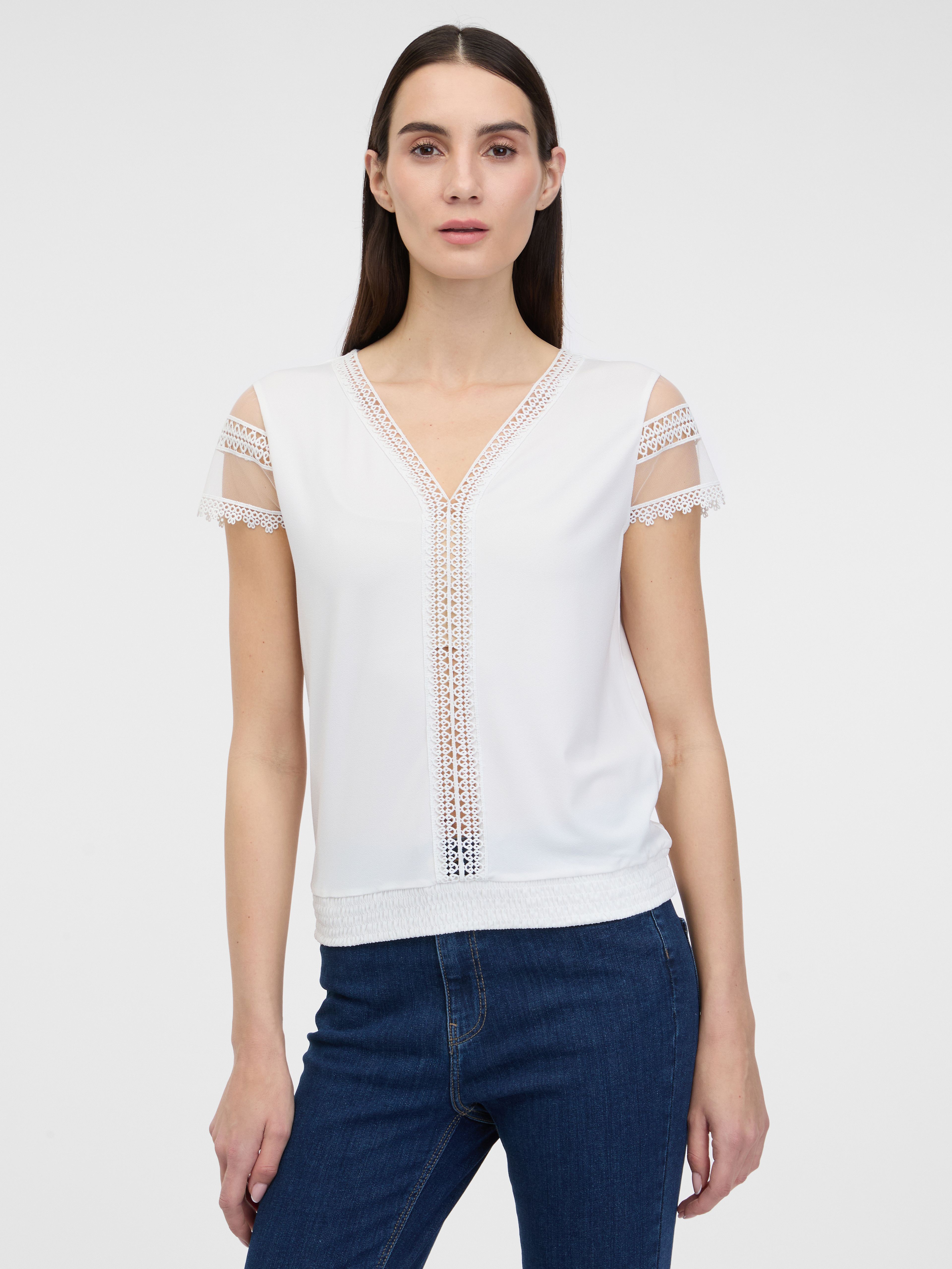 Weißes Damen Kurzarm-T-Shirt ORSAY