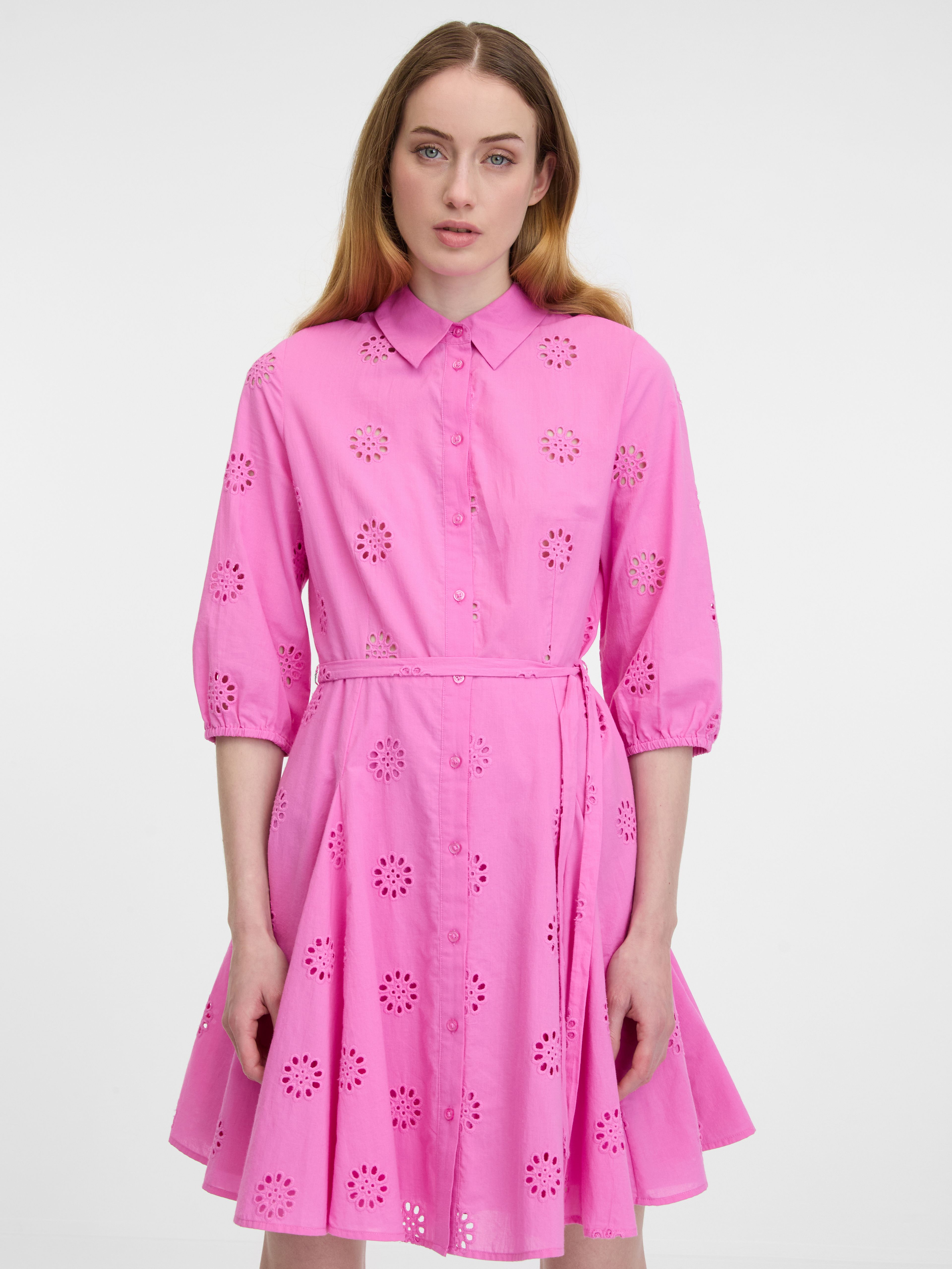 Różowa damska sukienka koszulowa ORSAY
