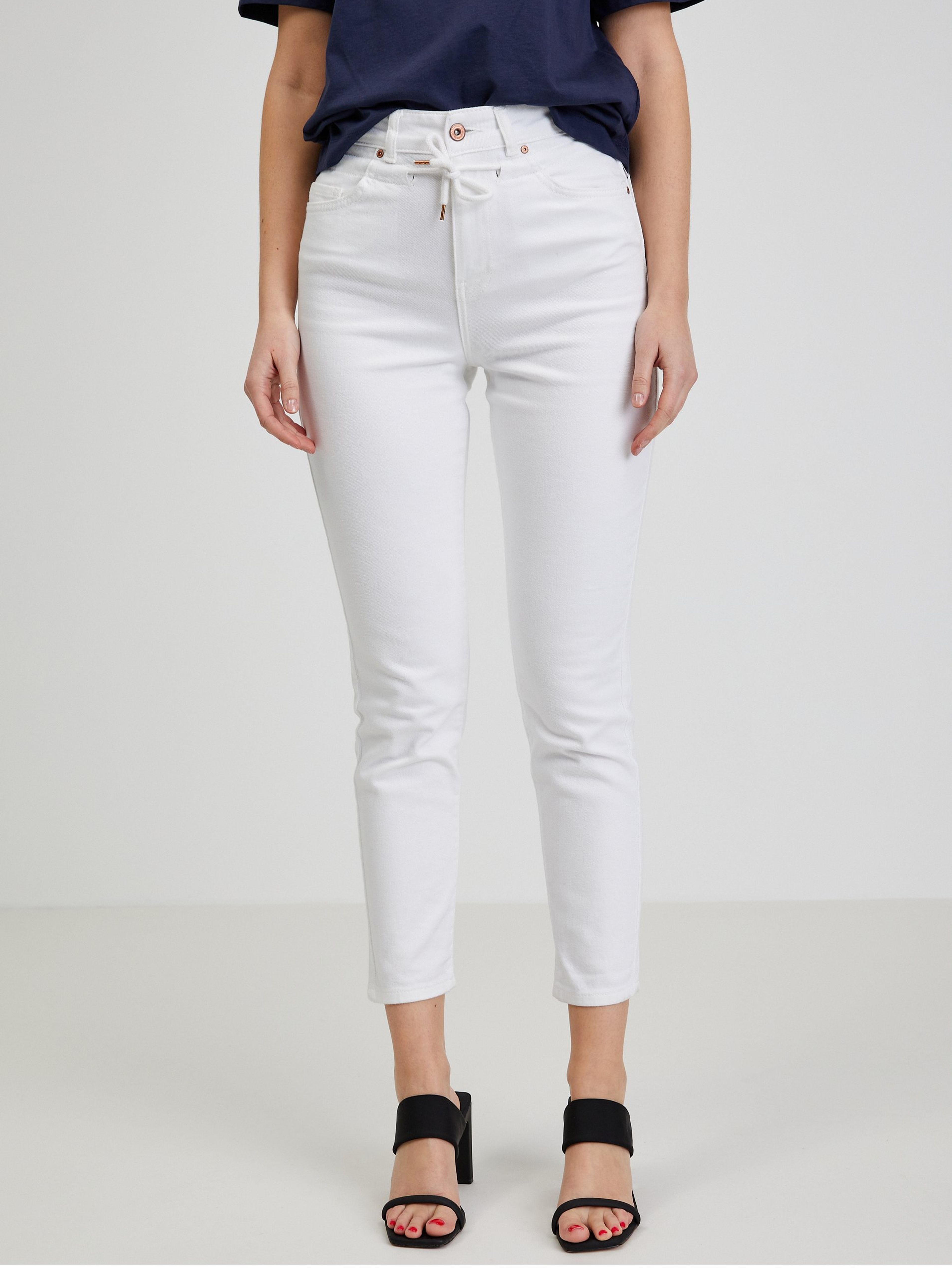 Biele dámske džínsy slim fit ORSAY